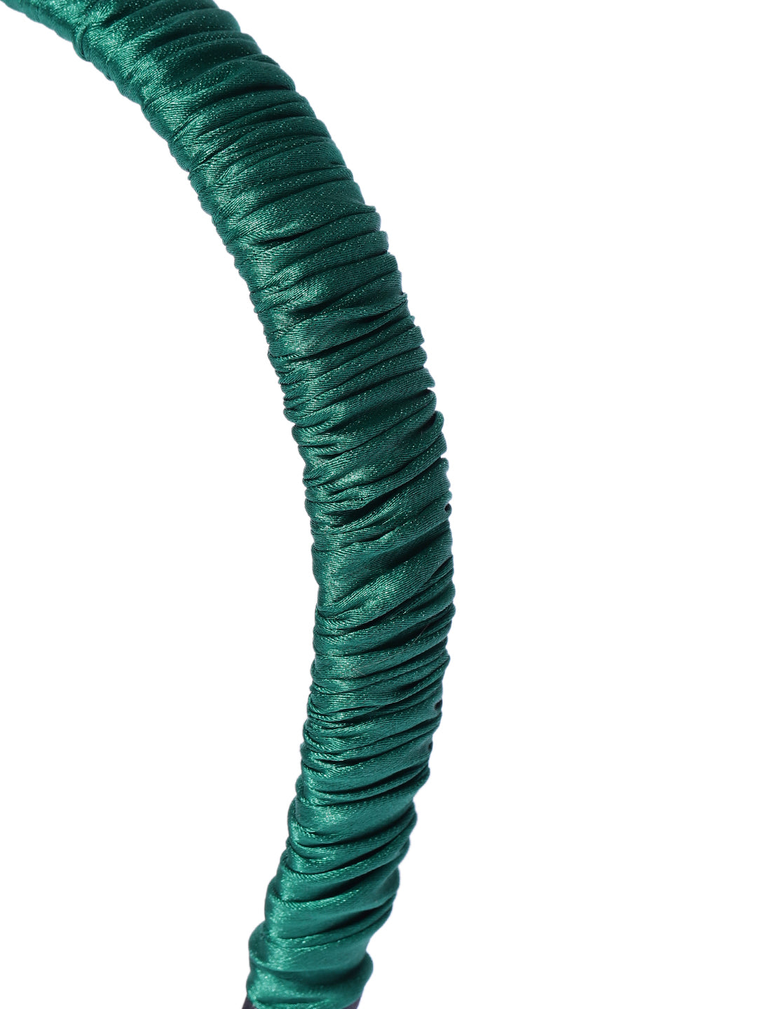 Blueberry dark green pleated hair band
