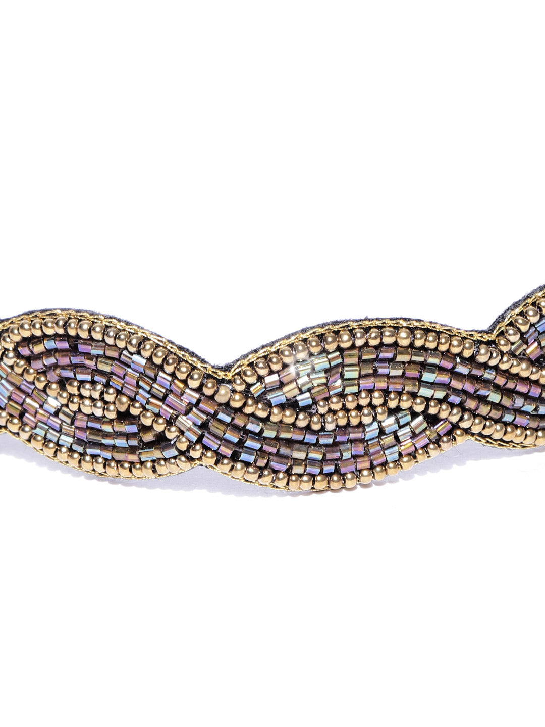 Blueberry multi glass bead embellished hair band