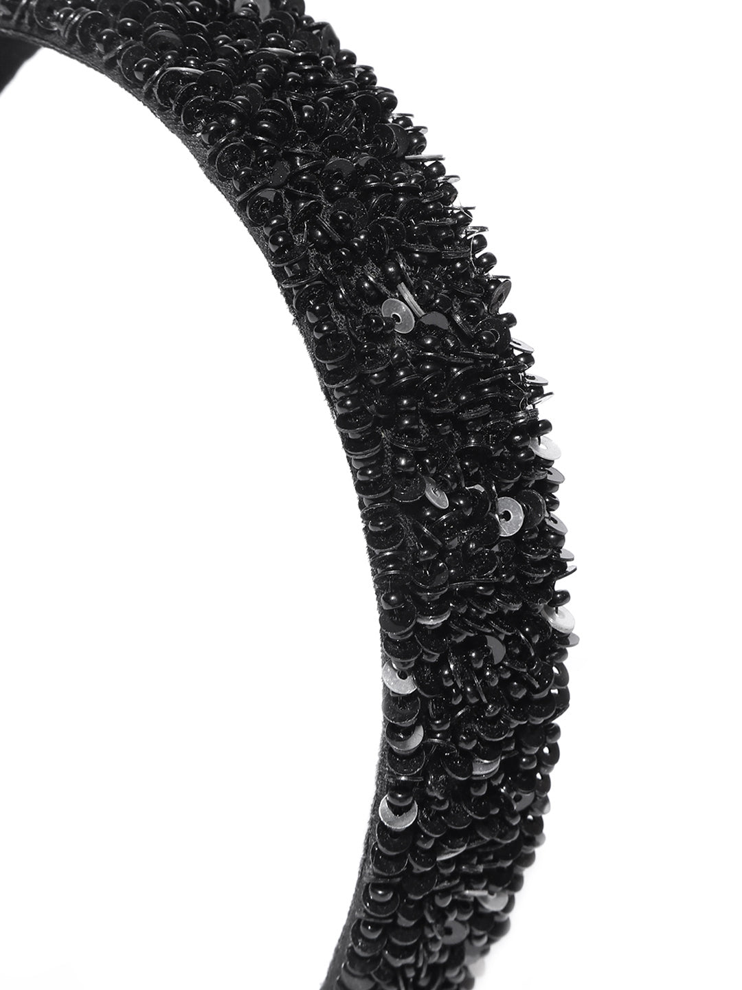 Blueberry black sequins embellished hair band