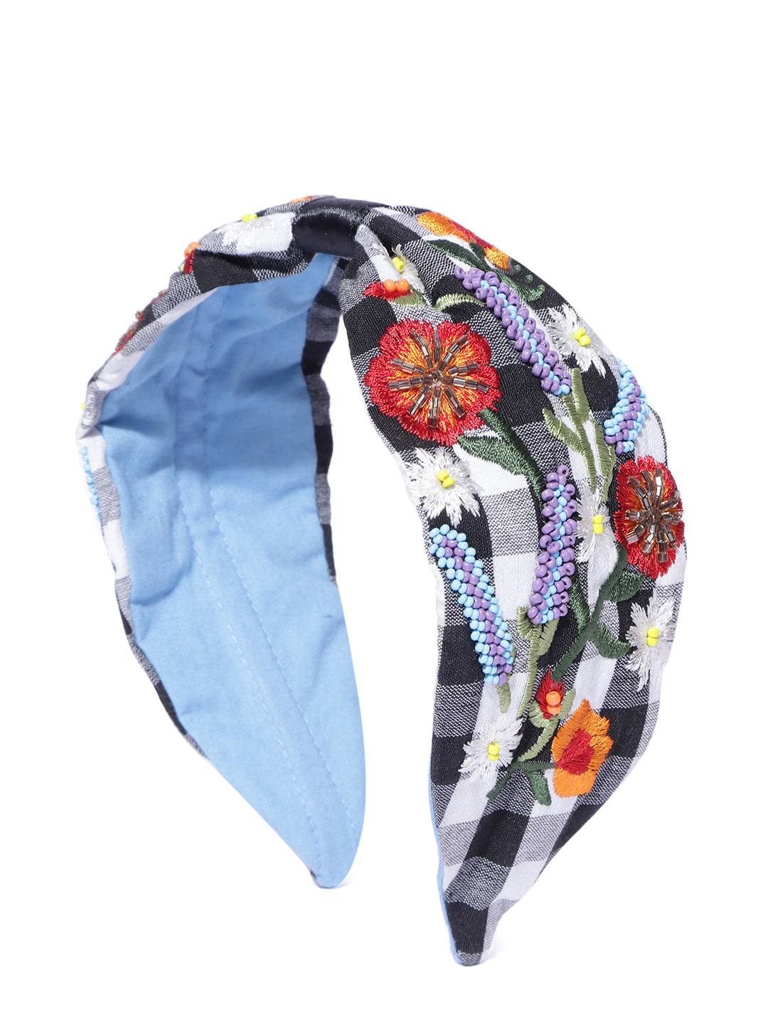 Blueberry multi bead embellished knot hair band