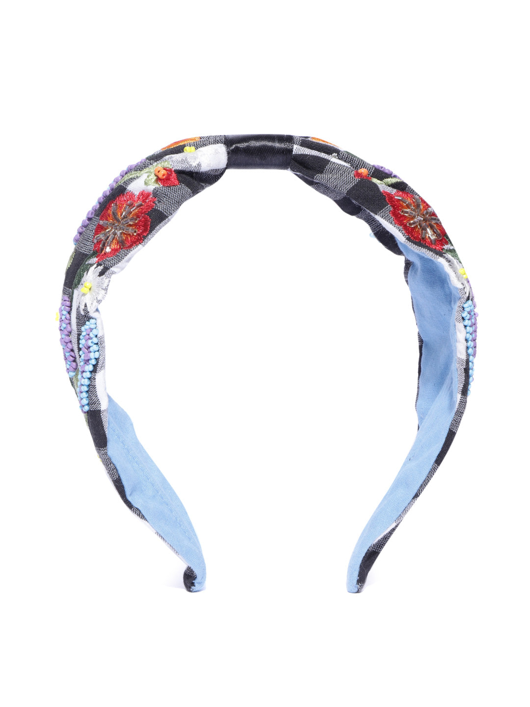 Blueberry multi bead embellished knot hair band