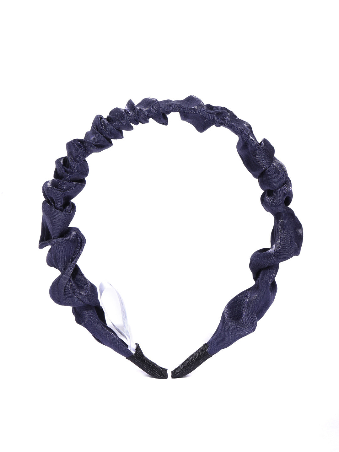 Blueberry navy blue pleated hair band
