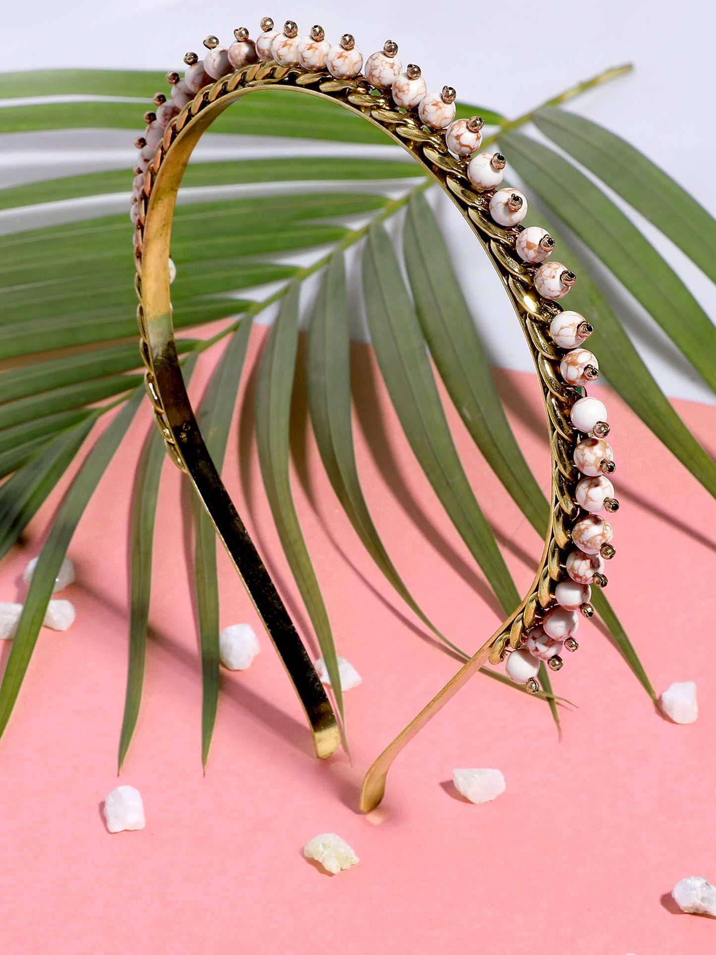 Blueberry gold plated beads detailing hair band
