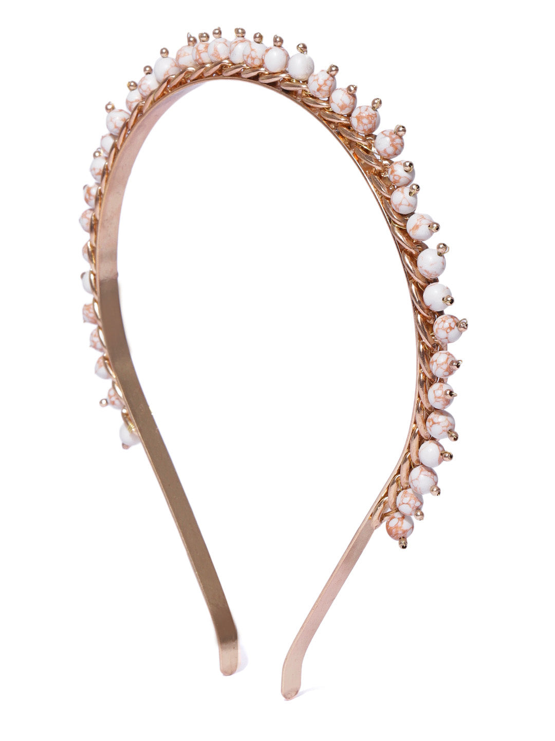 Blueberry gold plated beads detailing hair band