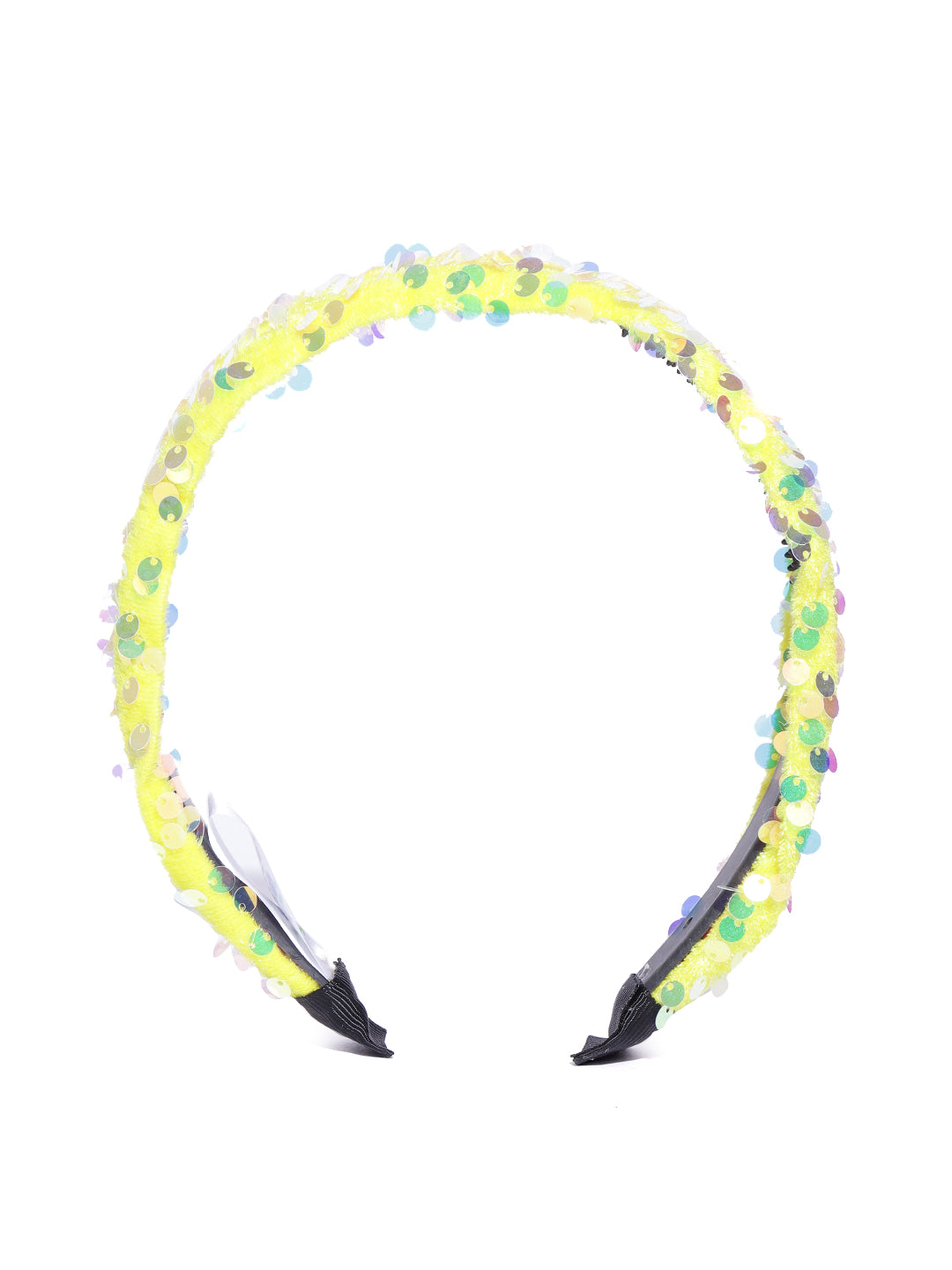 Blueberry yellow sequin embellished velvet hair band