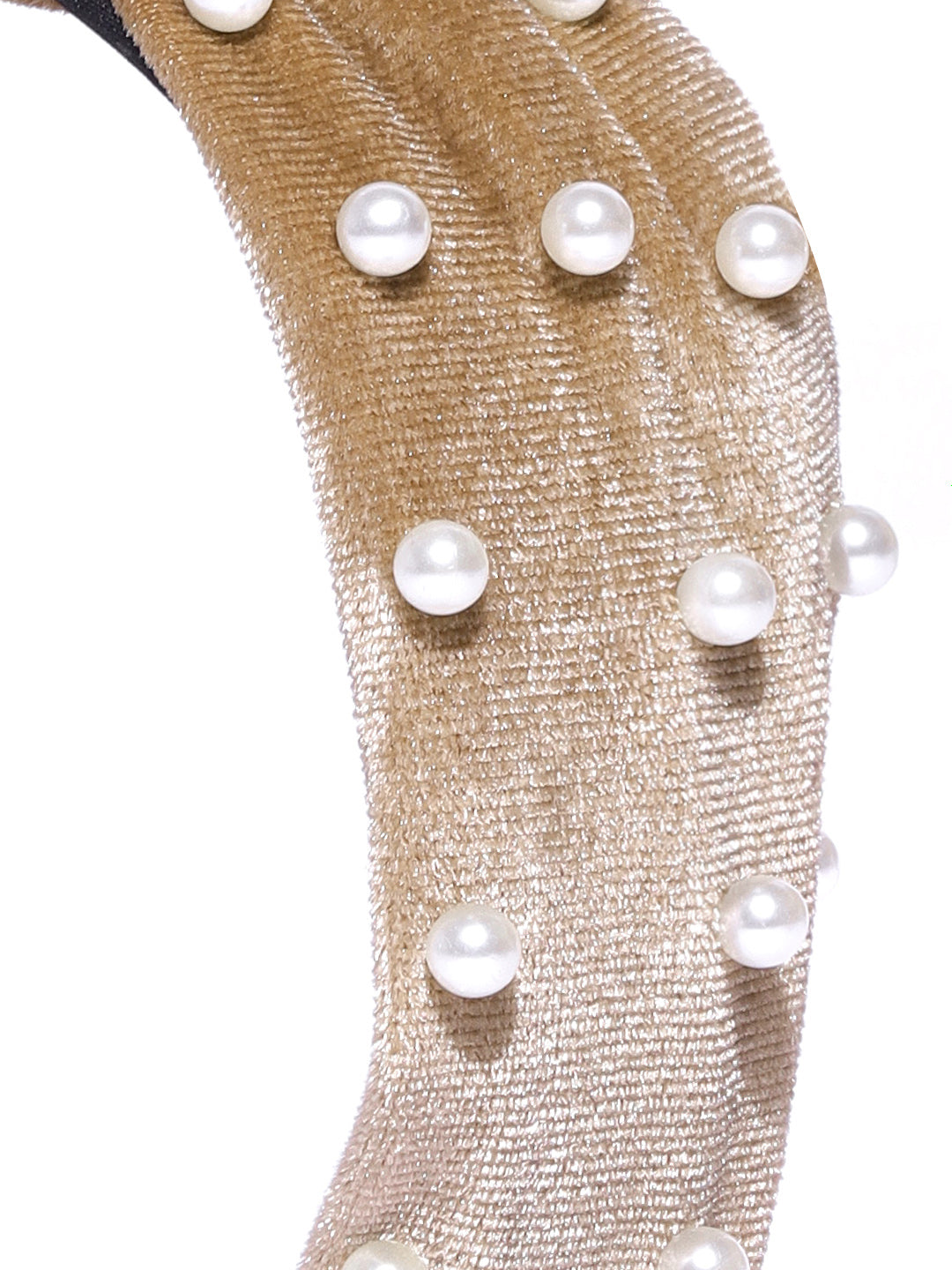 Blueberry princess pearl embellished brown velvet knot hair band