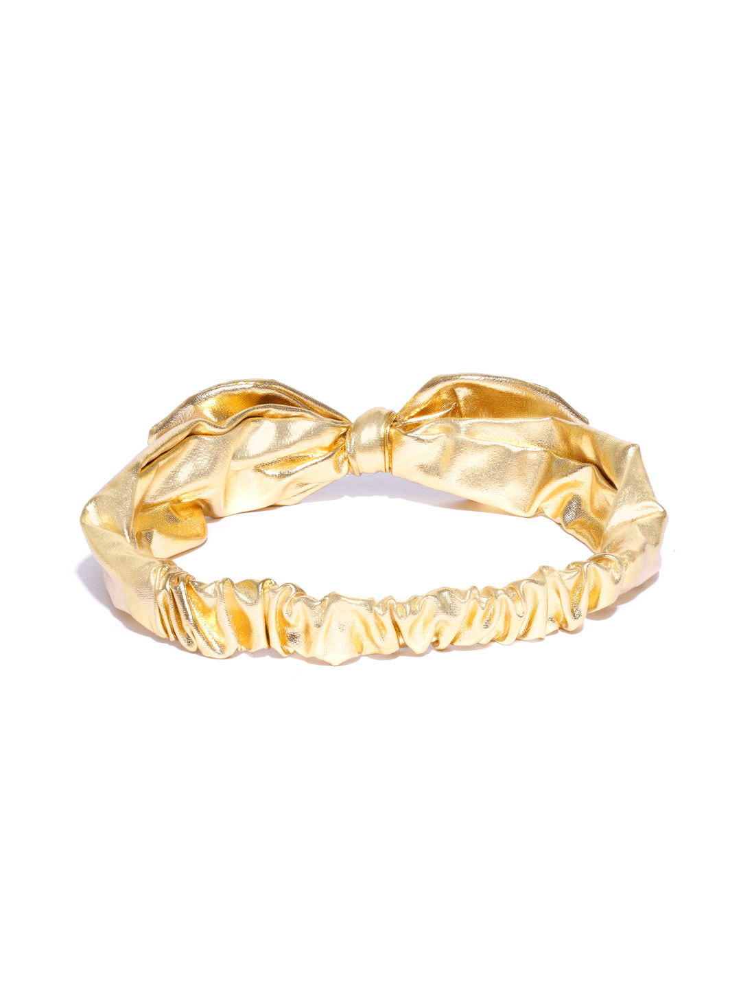 Blueberry Gold leather bunny knot hair band