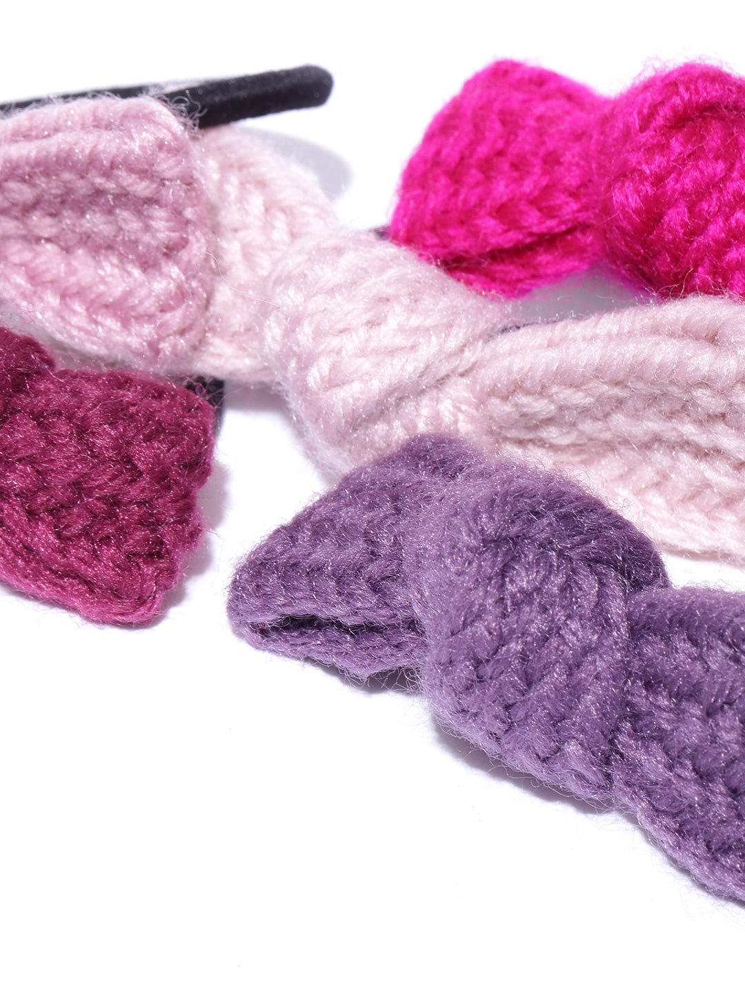 Blueberry set of 5 multi knot detailing scrunchies