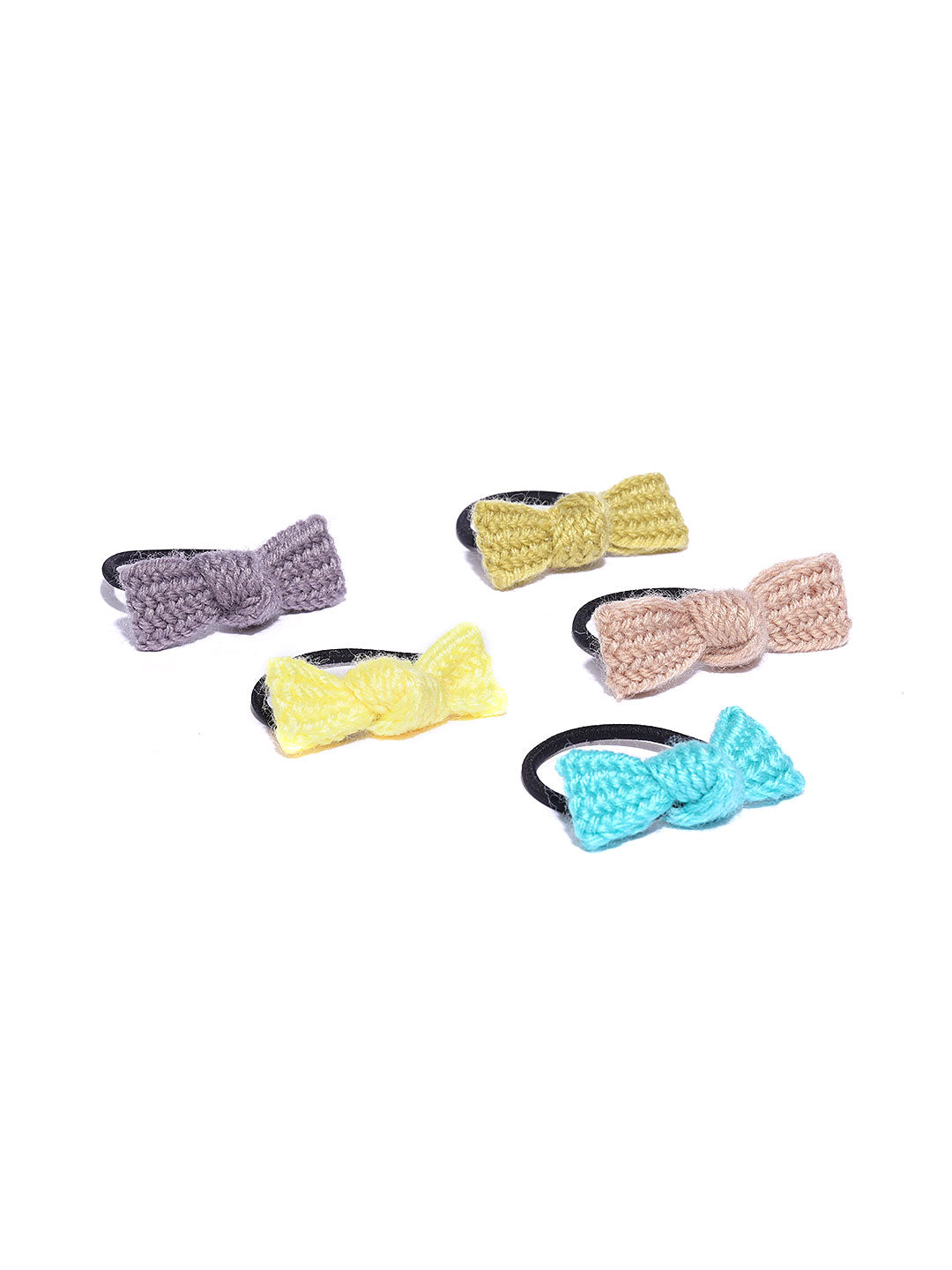 Blueberry set of 5 multi knot detailing scrunchies