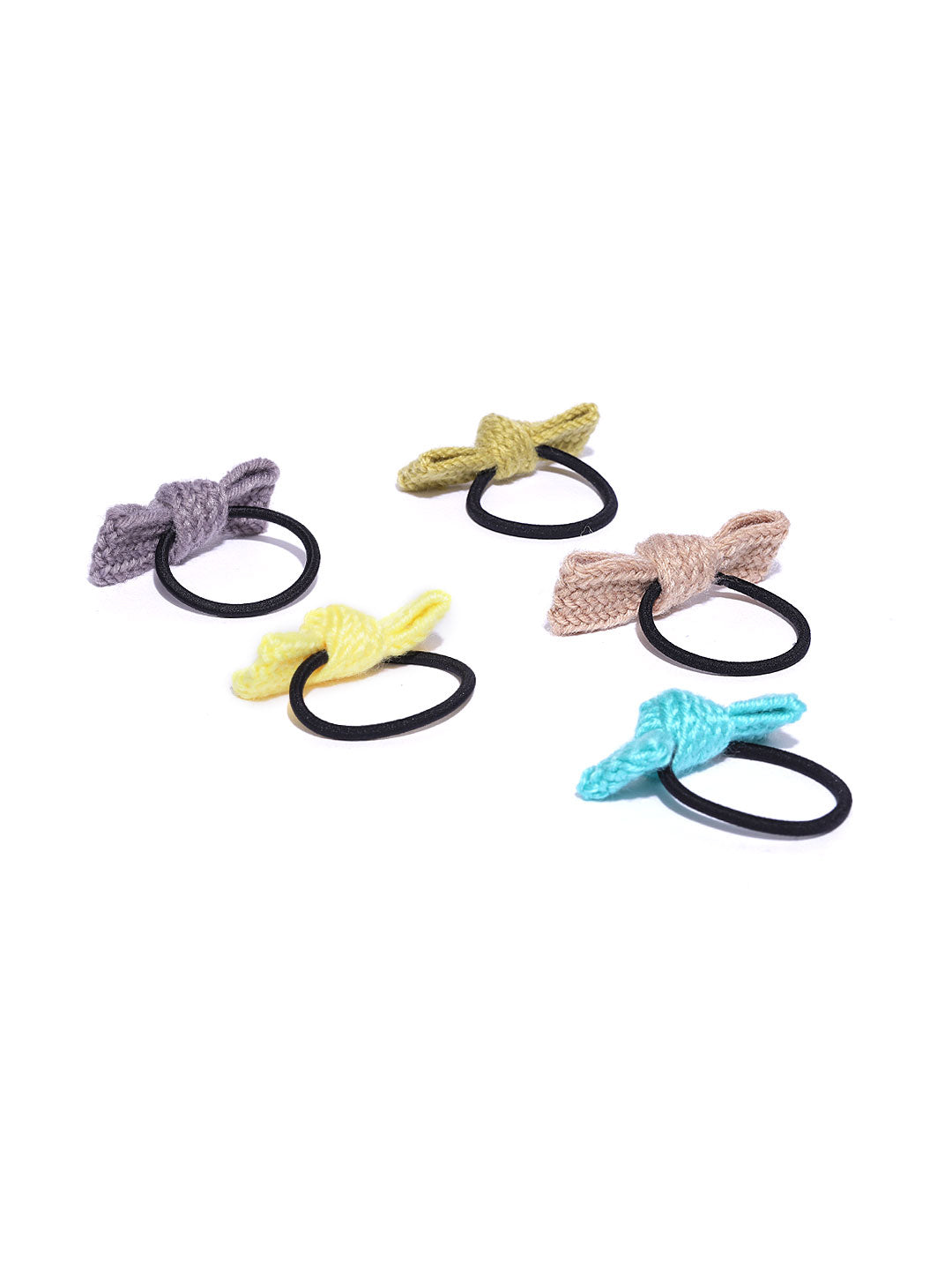 Blueberry set of 5 multi knot detailing scrunchies