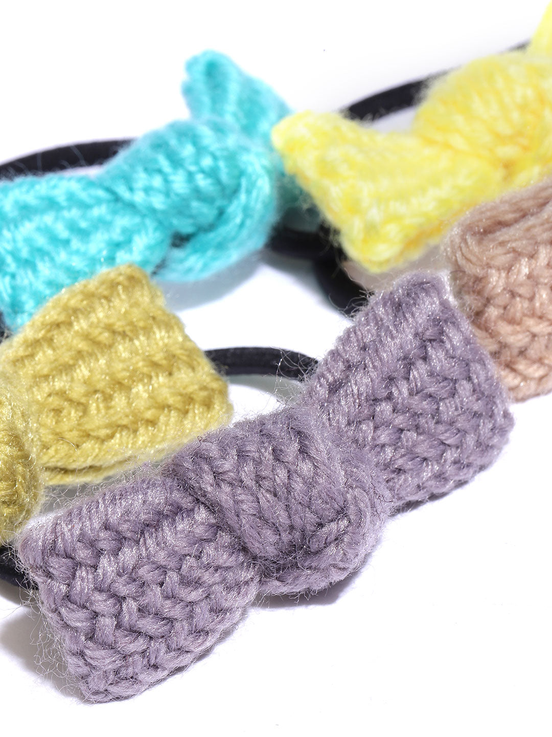 Blueberry set of 5 multi knot detailing scrunchies