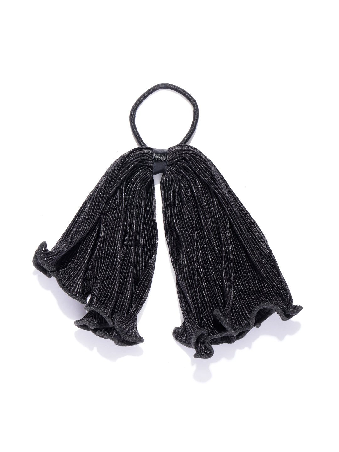 Blueberry set of 2 black/pink ruffle scrunchies