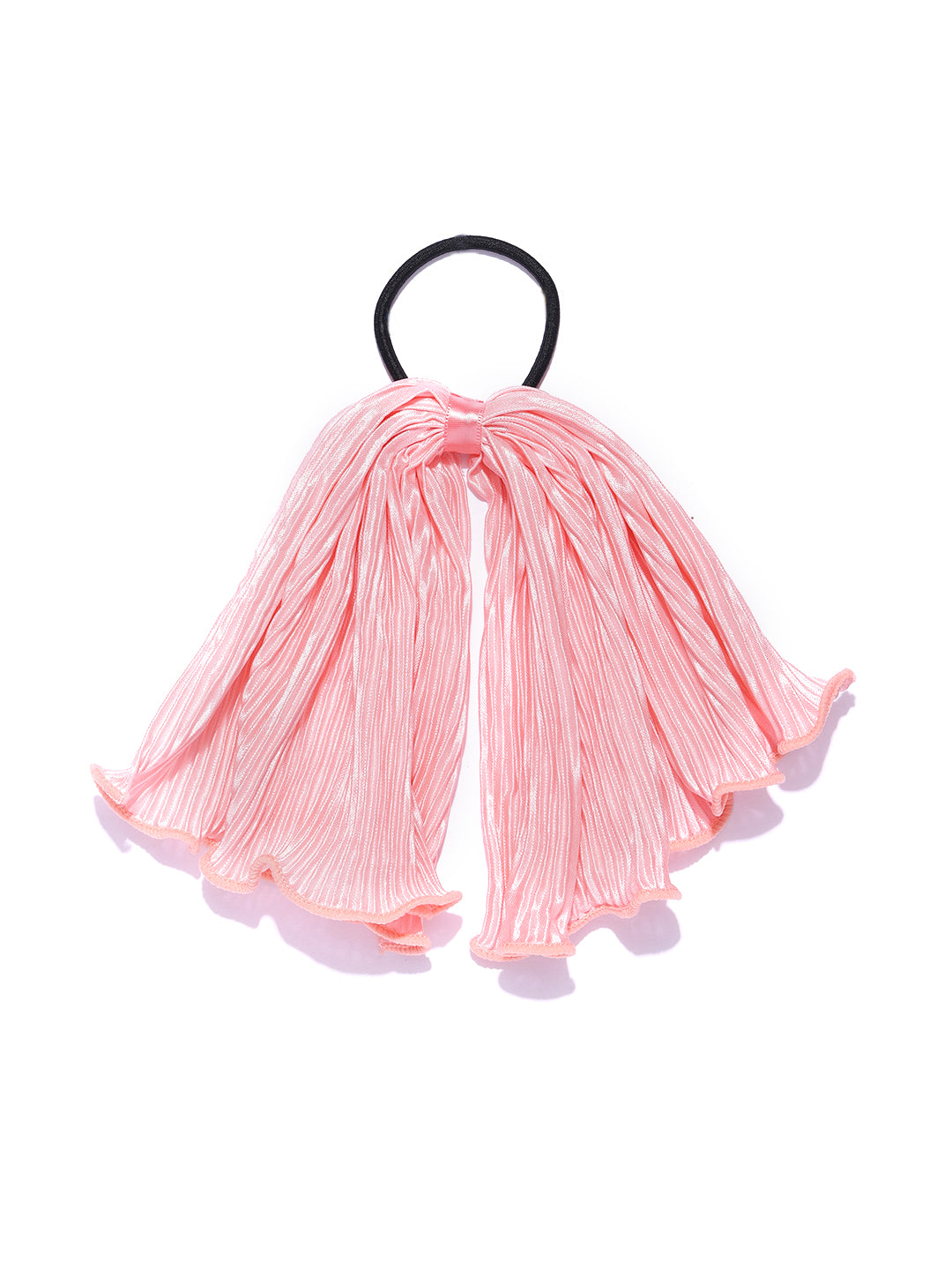 Blueberry set of 2 black/pink ruffle scrunchies