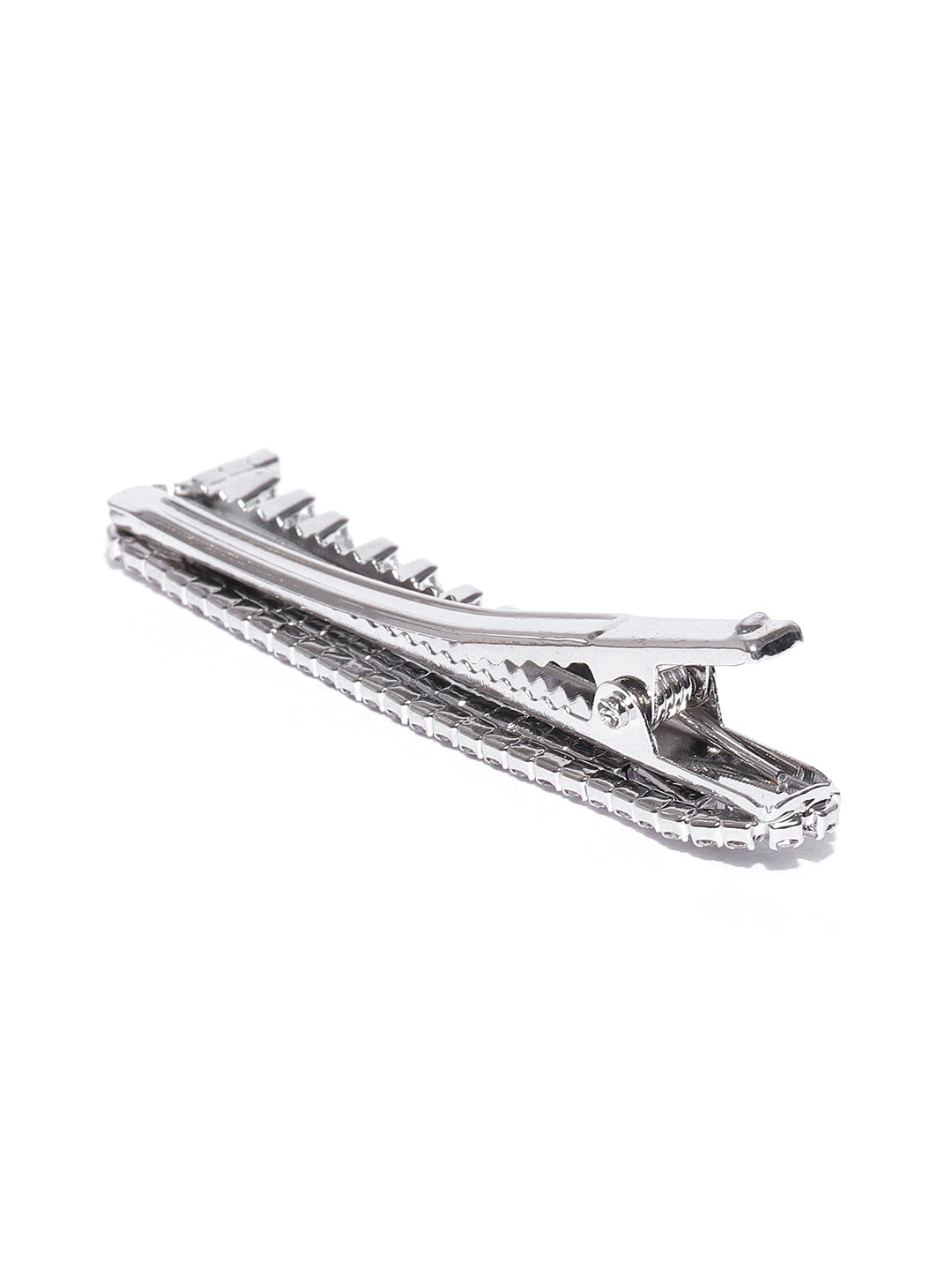 Blueberry silver crystal stone embellished comb shape alligator hair clip