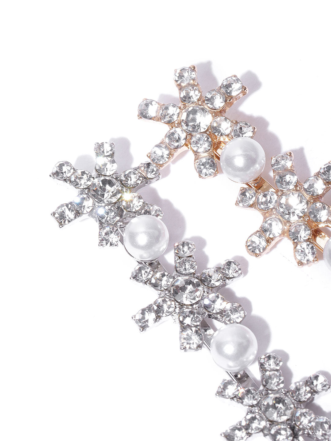 Blueberry set of 2 silver and gold crystal embellished bobby pins