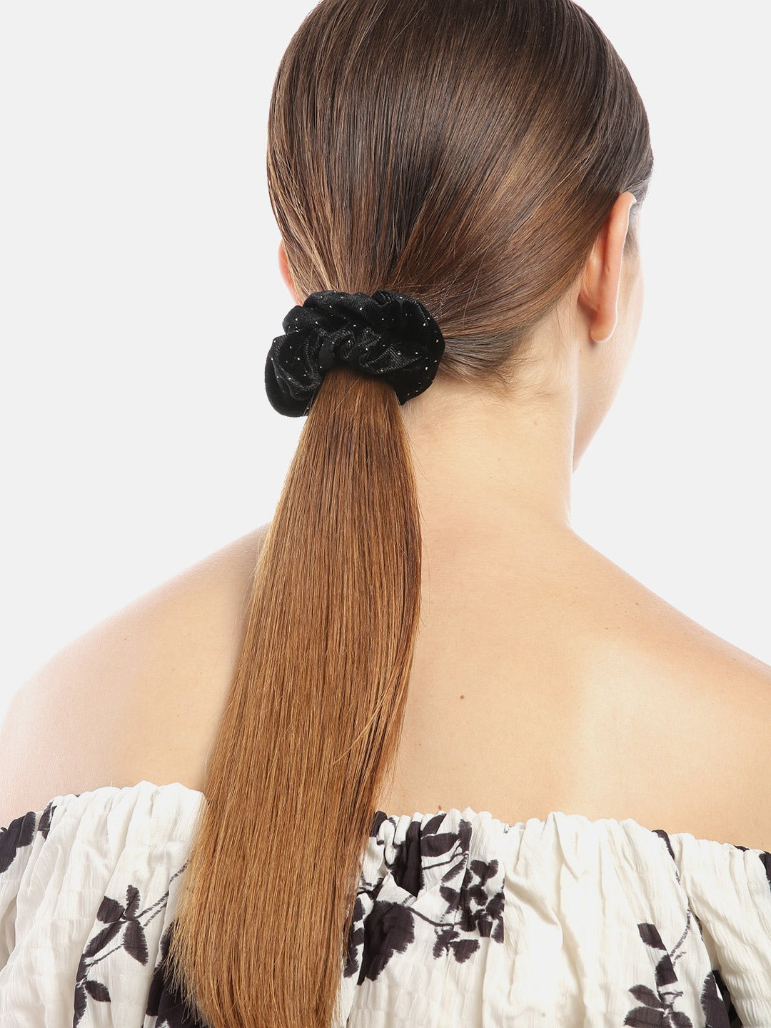 Blueberry set of 3 multi velvet scrunchies