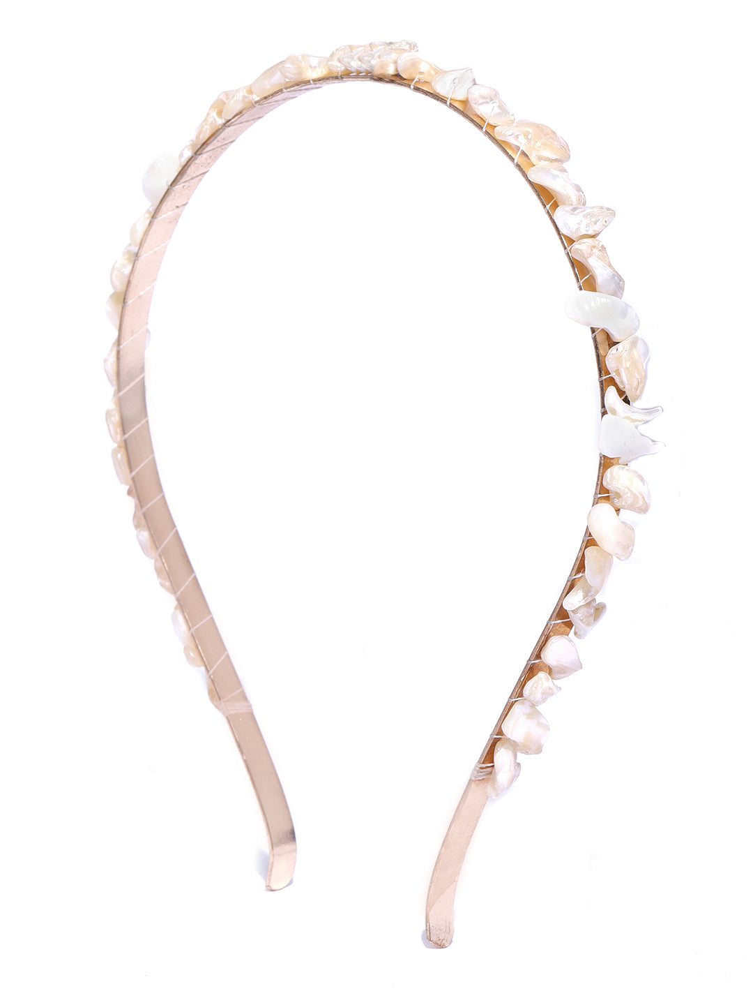 Blueberry golden natural sea pearl embellished hairband