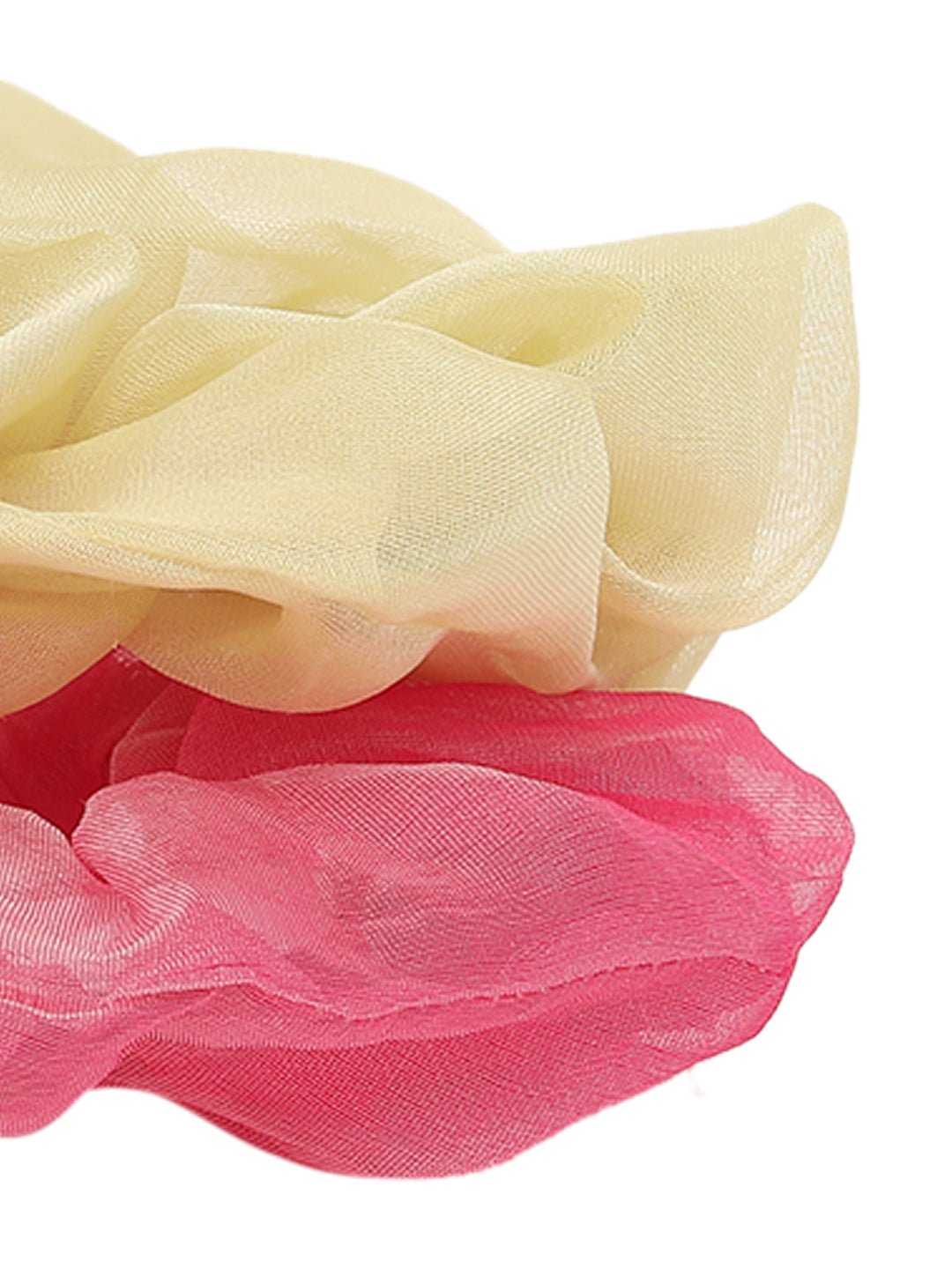 Blueberry set of 2 fuchsia and Yellow organza scrunchies