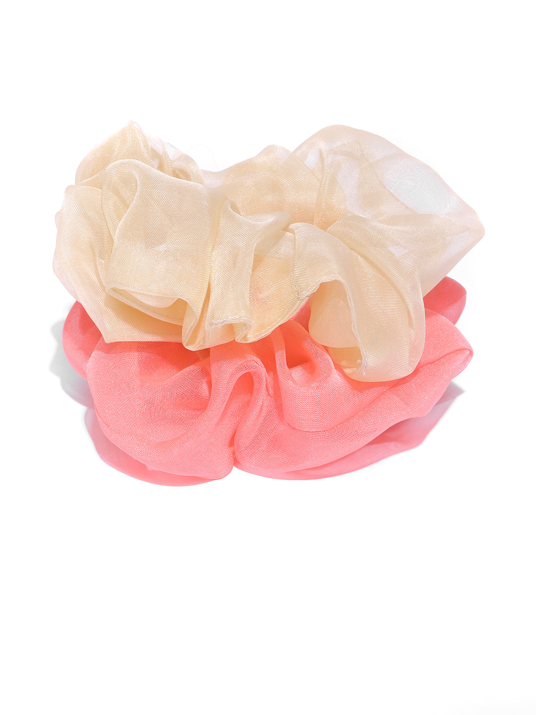 Blueberry set of 2 Gold and peach organga scruchies