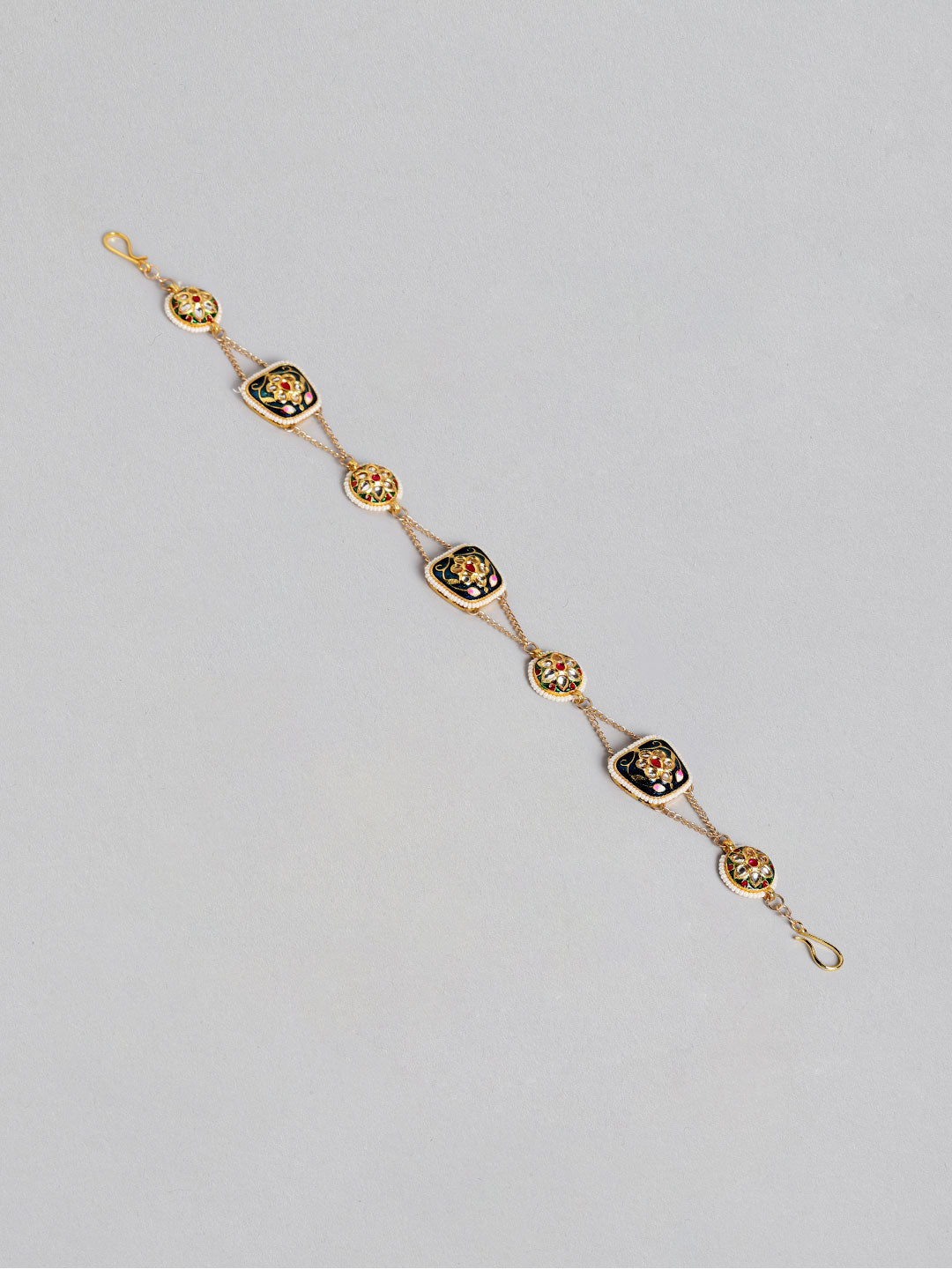 Blueberry Multi mina kari kundan stone embellished head chain