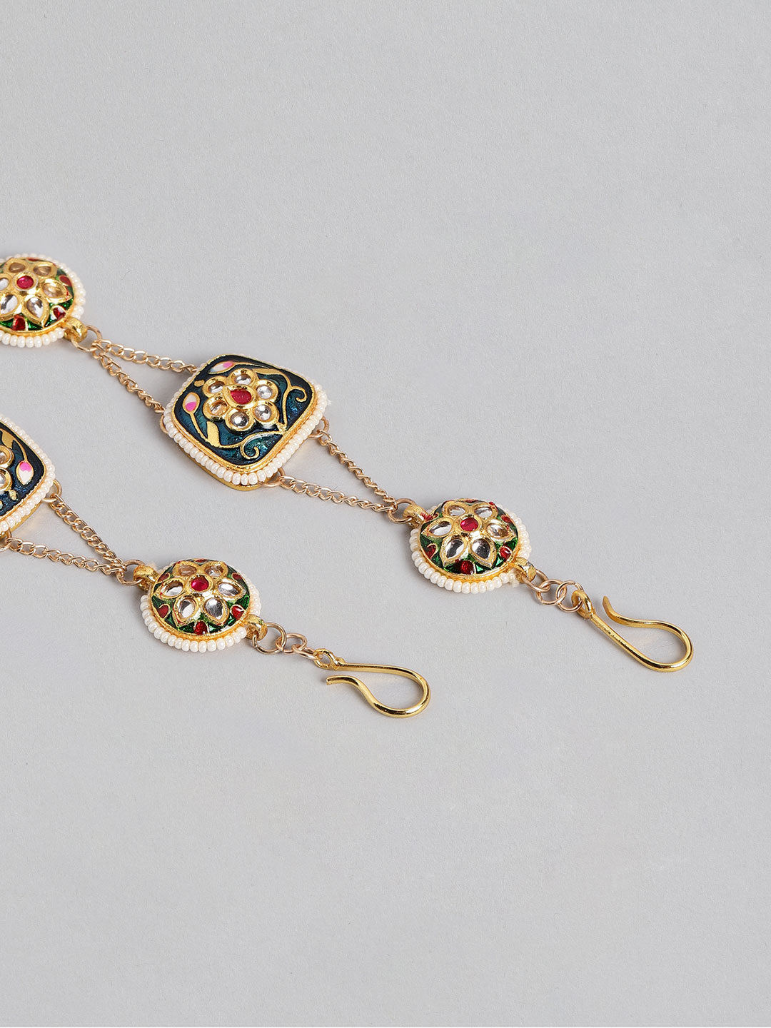 Blueberry Multi mina kari kundan stone embellished head chain