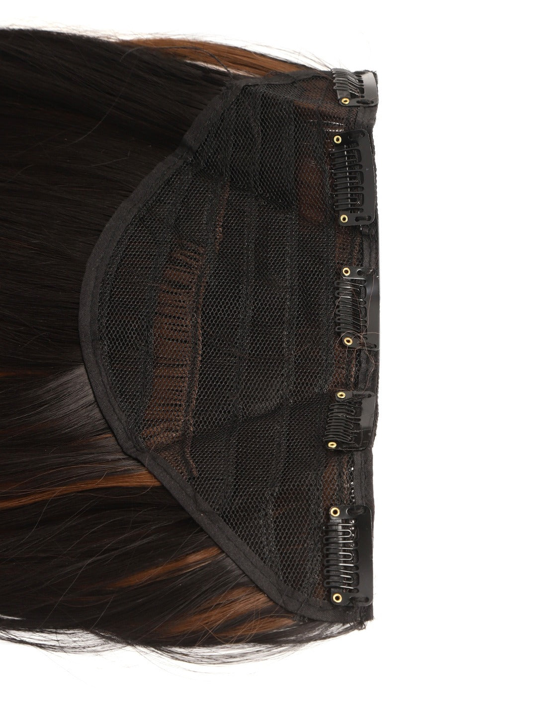 Blueberry brown / golden 5 Clips Straight premium Hair Extension