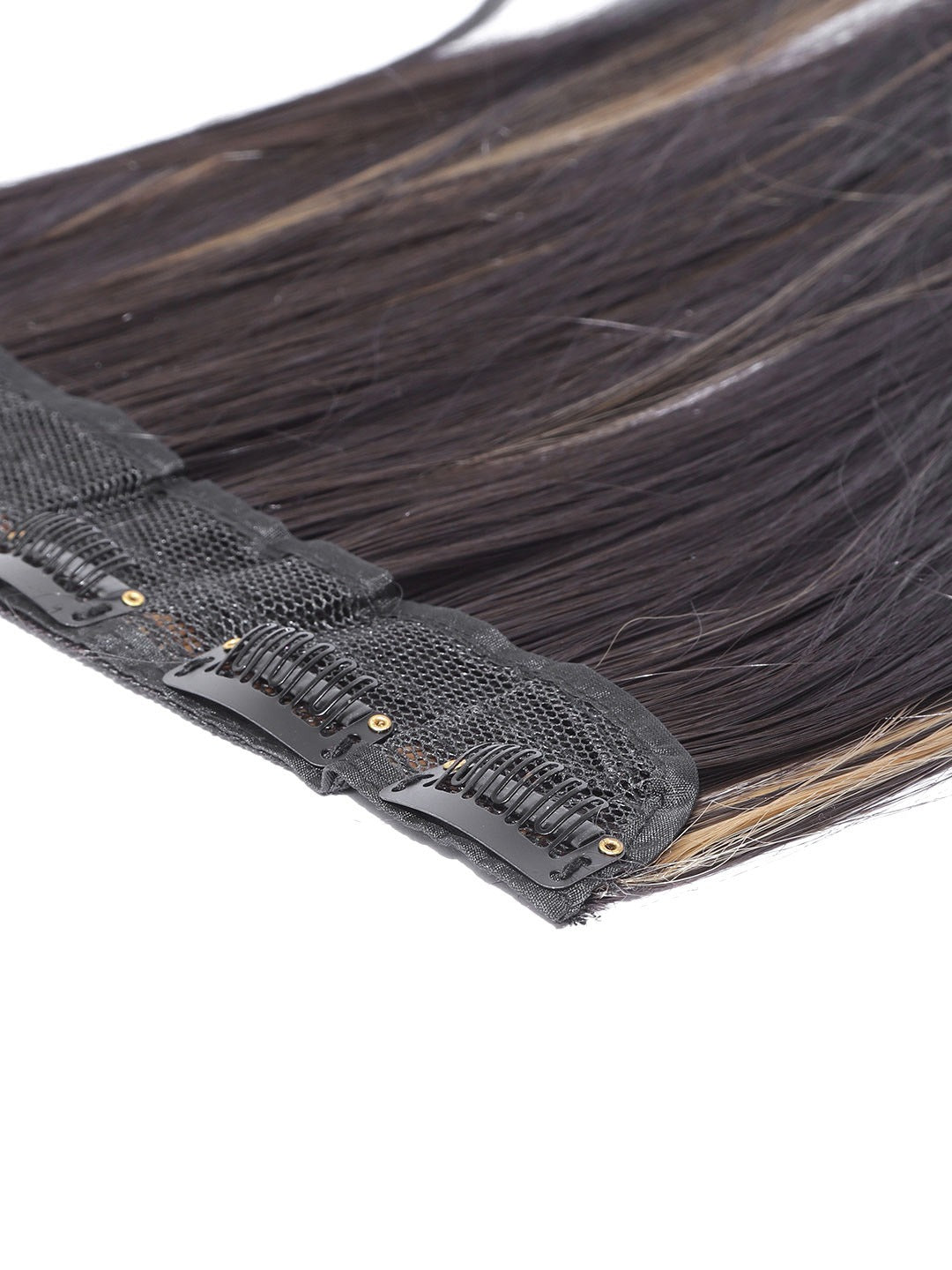 Blueberry golden and brown Straight Hair Extension with 5 clips