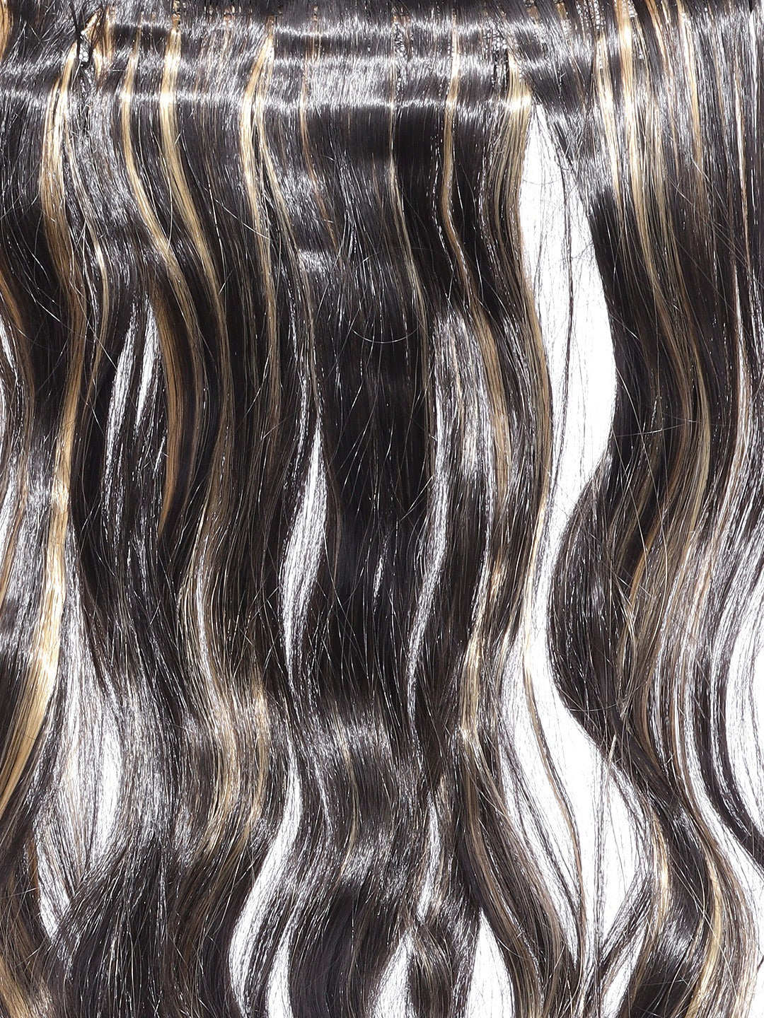 Blueberry brown and gold Curly/Wavy Hair Extension with 5 clips