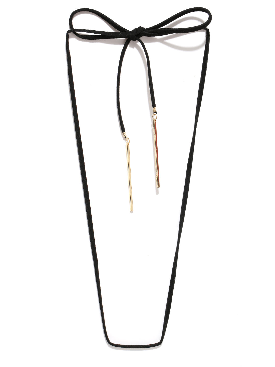 Black and gold toned choker and earrings set