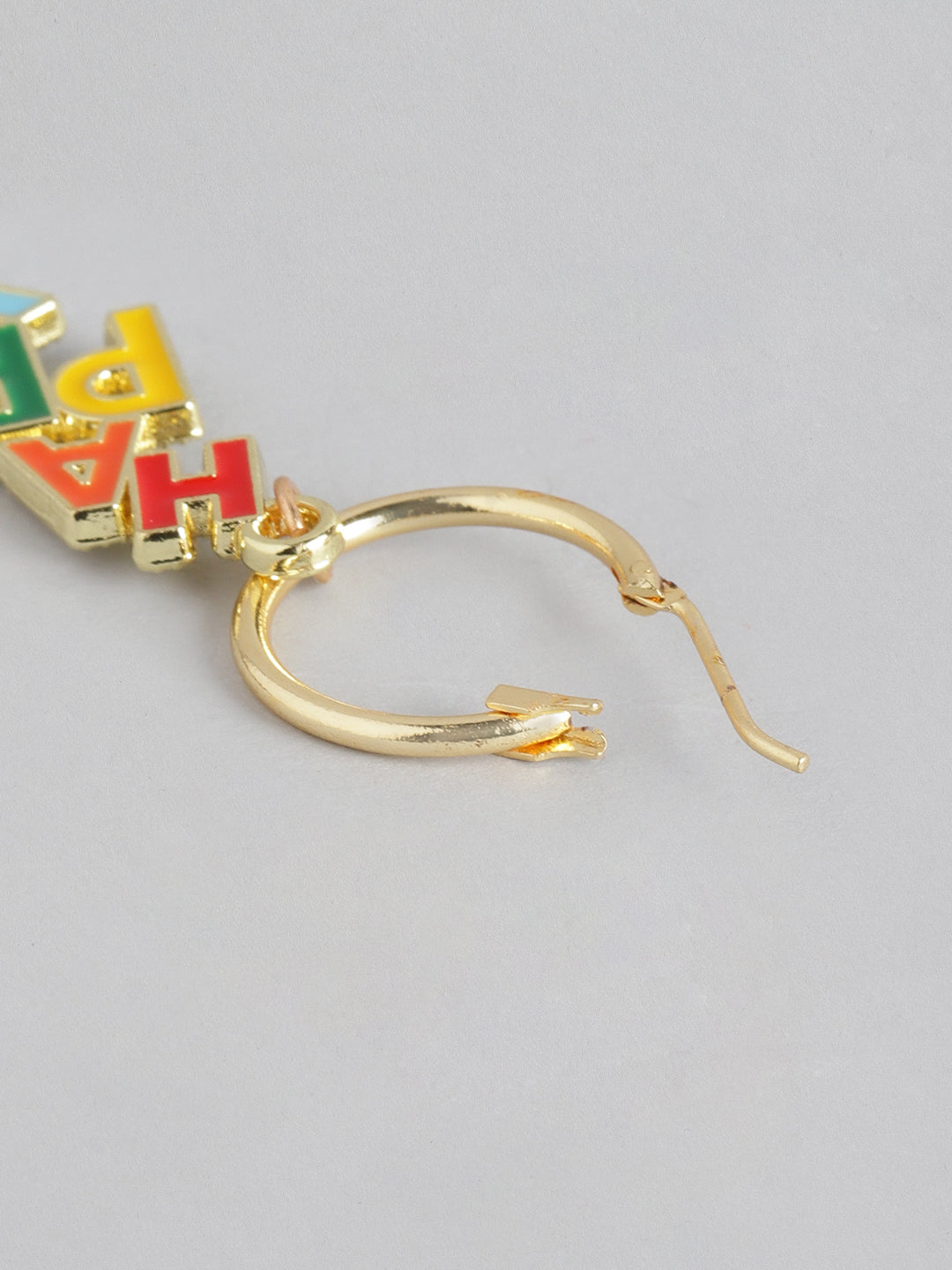 Blueberry Kids Multi HAPPY font drop earring