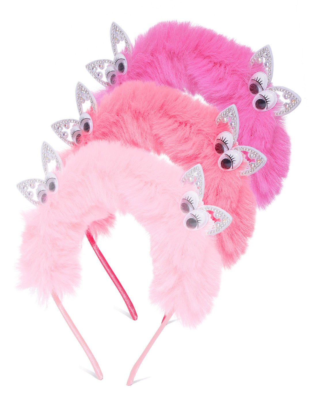 Blueberry KIDS set of 3 pink and peach color ear fur hairband