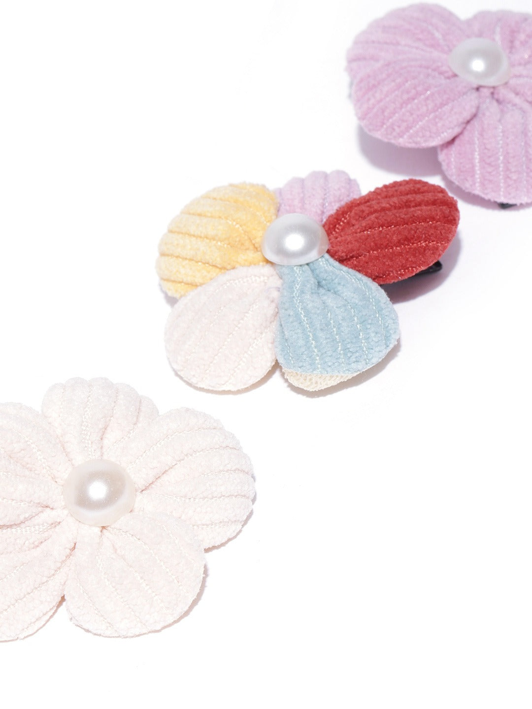 Blueberry KIDS set of 3 flower and pearl detailing alligator hair clips