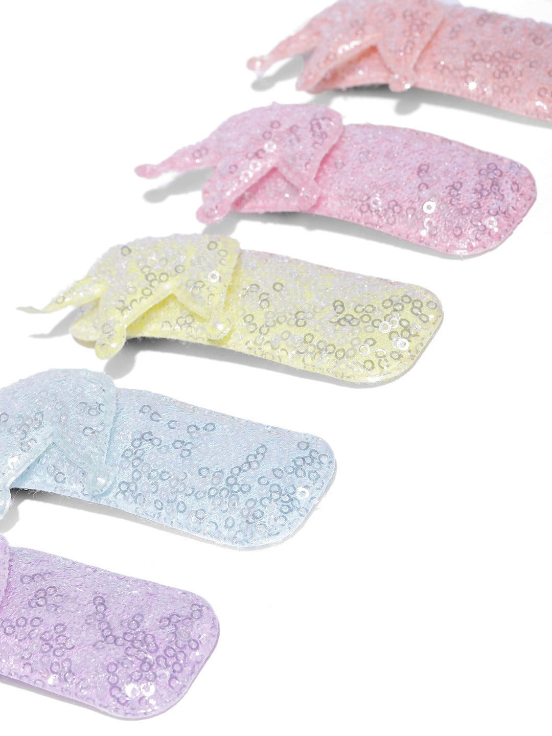 Blueberry KIDS set of 5 Pastel sequins tic tac hair clip