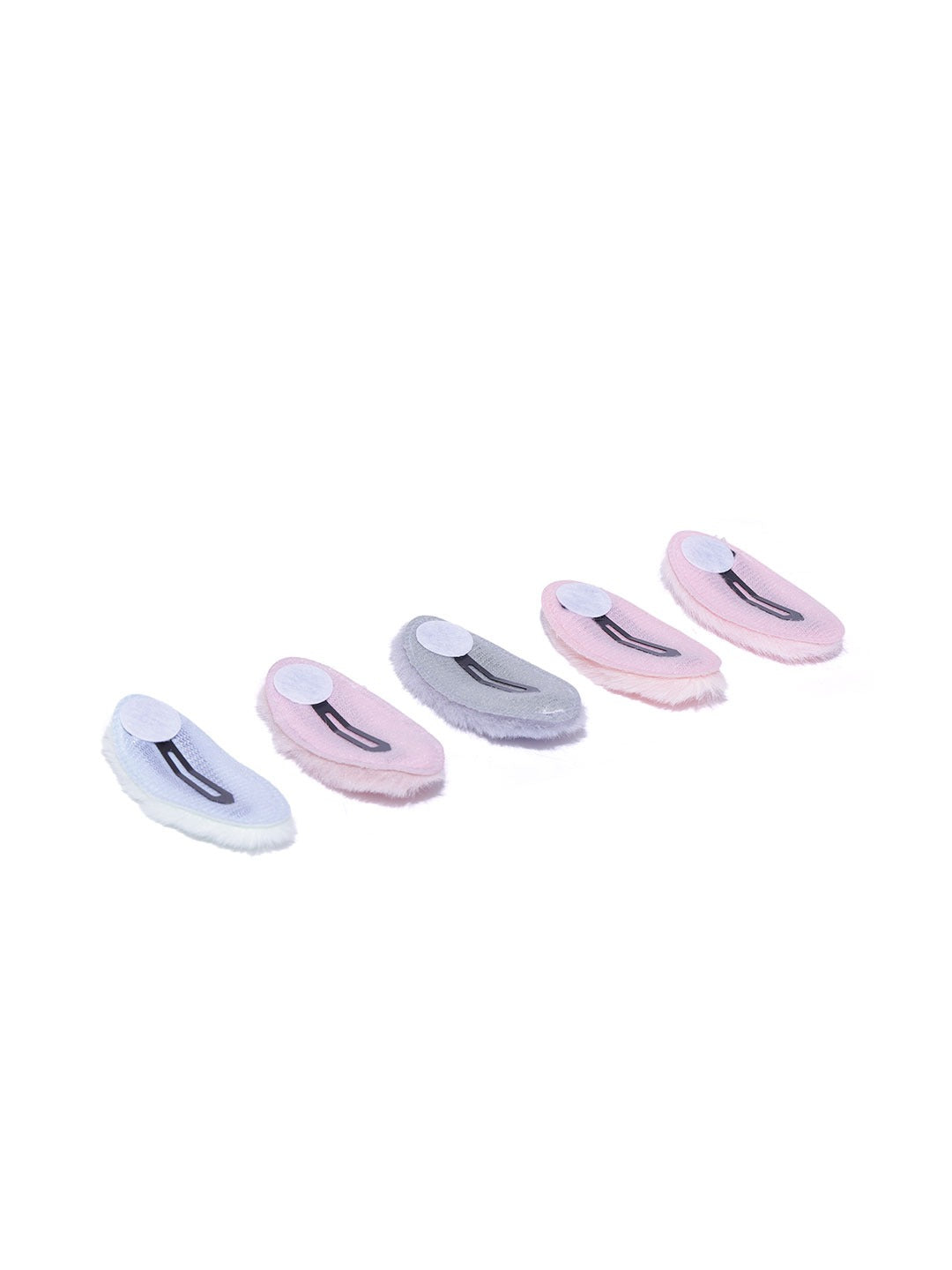 Blueberry KIDS set of 5 pastel fur tic tac hair clips