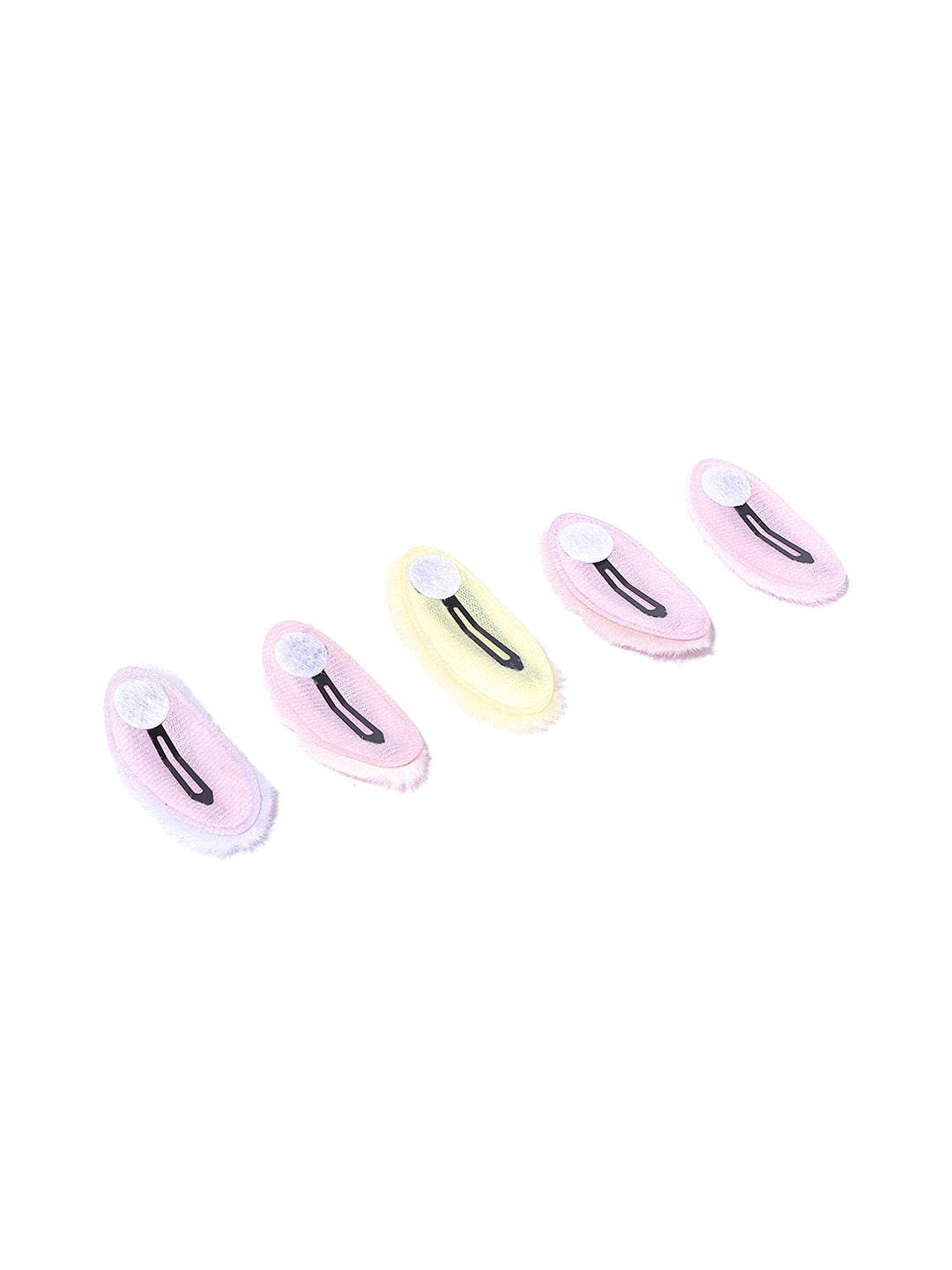 Blueberry KIDS set of 5 pastel fur tic tac hair clips