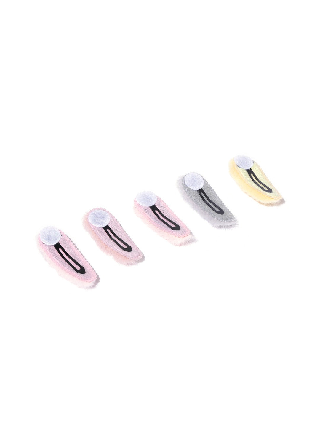 Blueberry KIDS set of 5 pastel fur tic tac hair clips