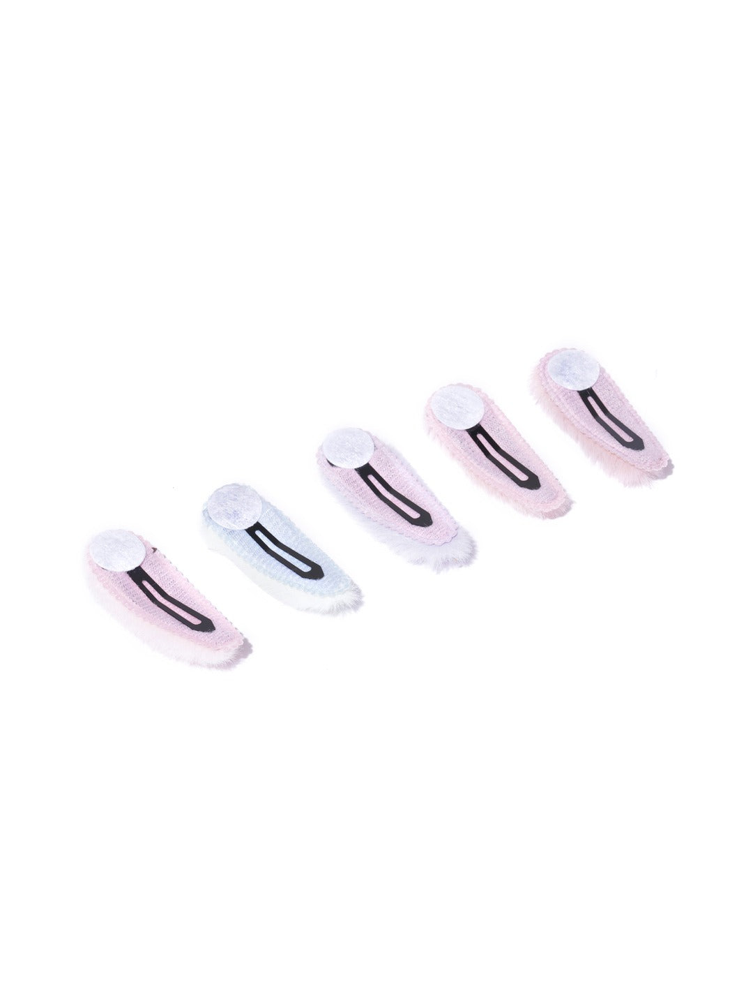 Blueberry KIDS set of 5 pastel fur tic tac hair clips
