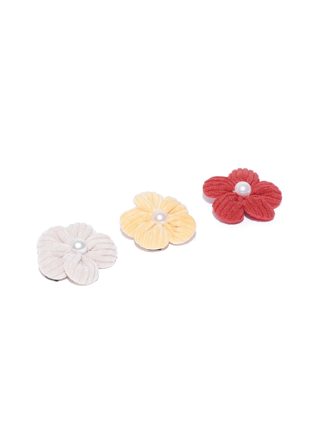 Blueberry KIDS set of 3 flower and pearl detailing alligator hair clips