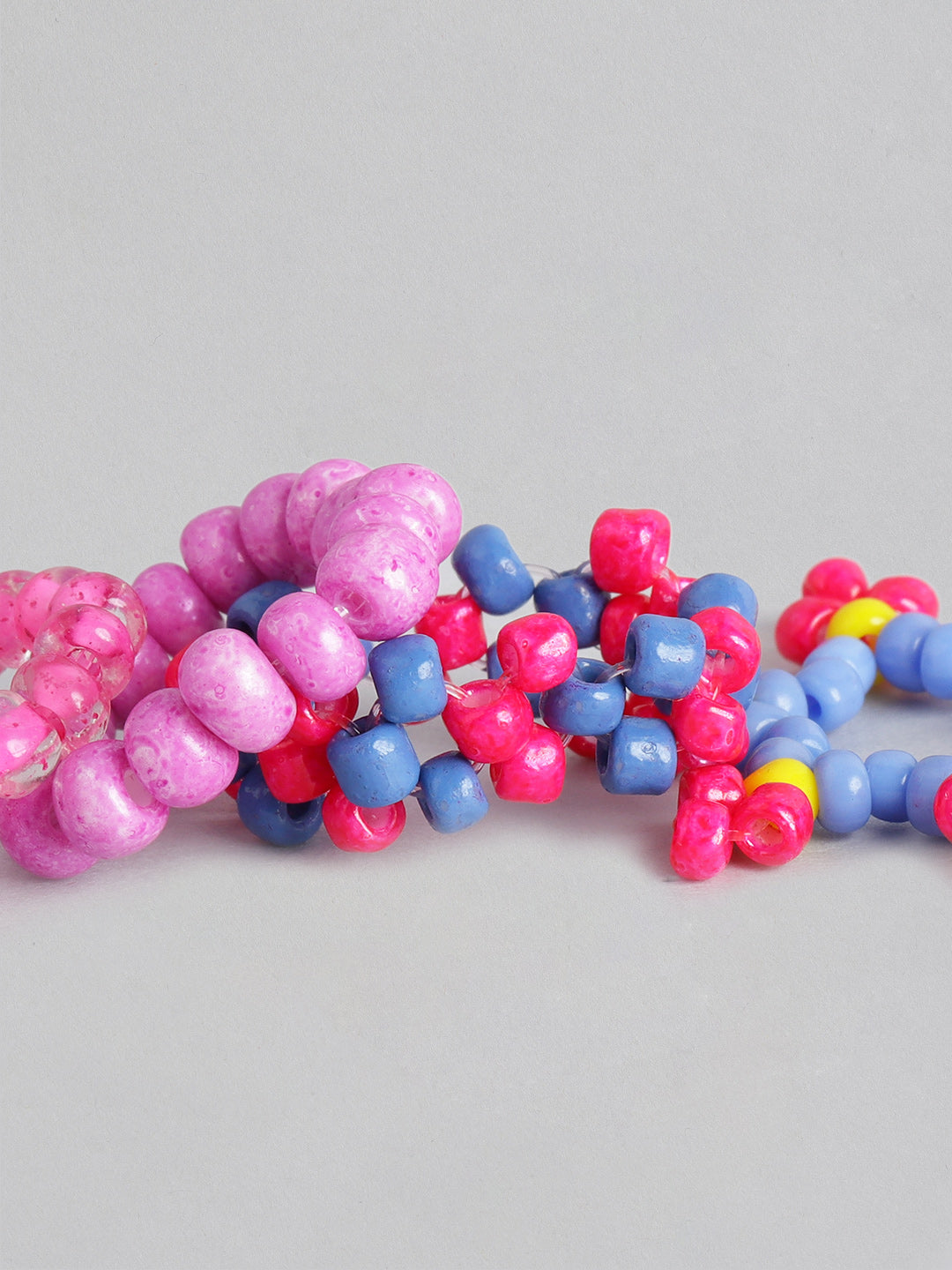 Blueberry Kids set of 4 multi beaded finger RIngs