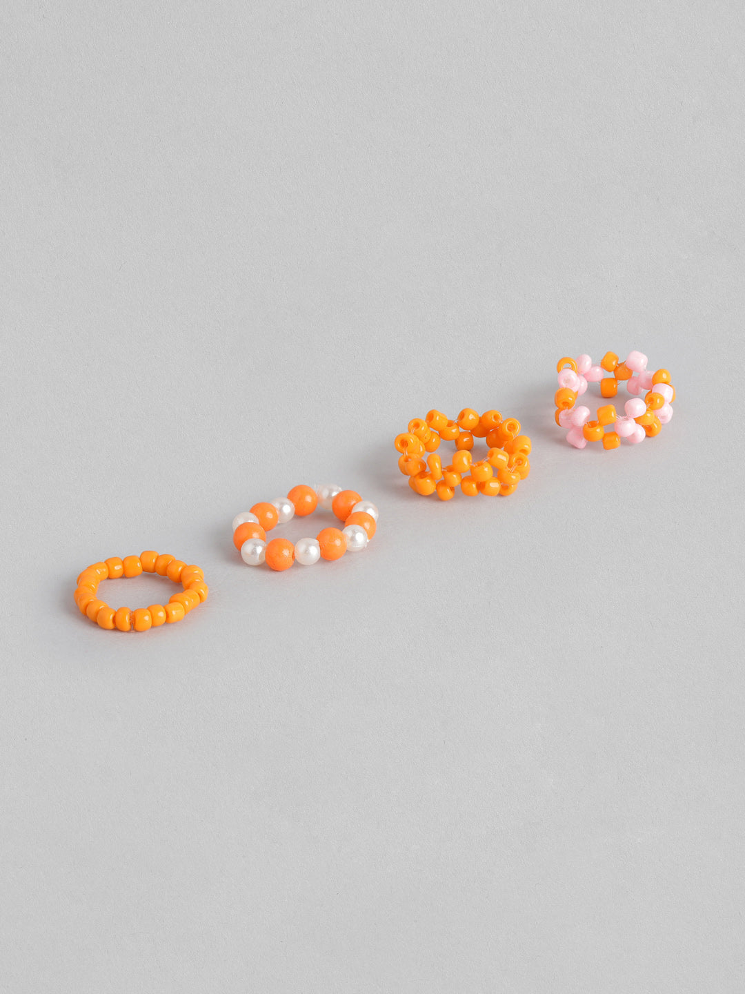 Blueberry Kids set of 4 multi beaded finger RIngs
