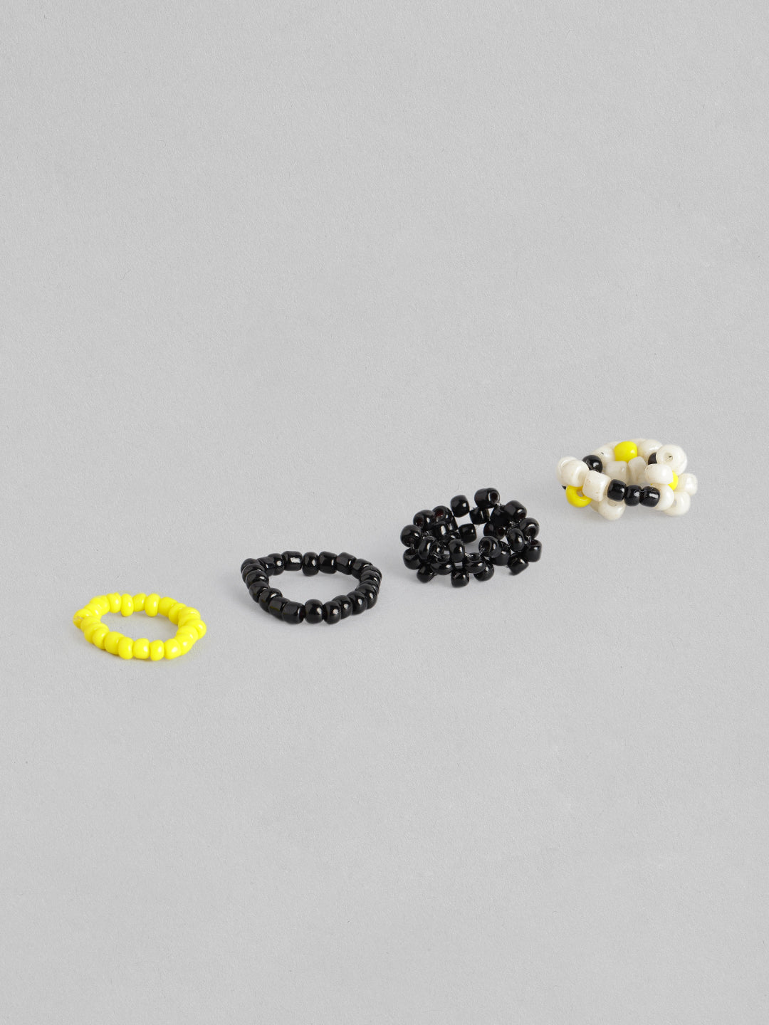 Blueberry Kids set of 4 multi beaded finger RIngs