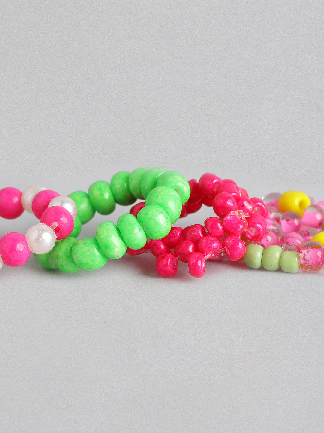 Blueberry Kids set of 4 multi beaded finger RIngs