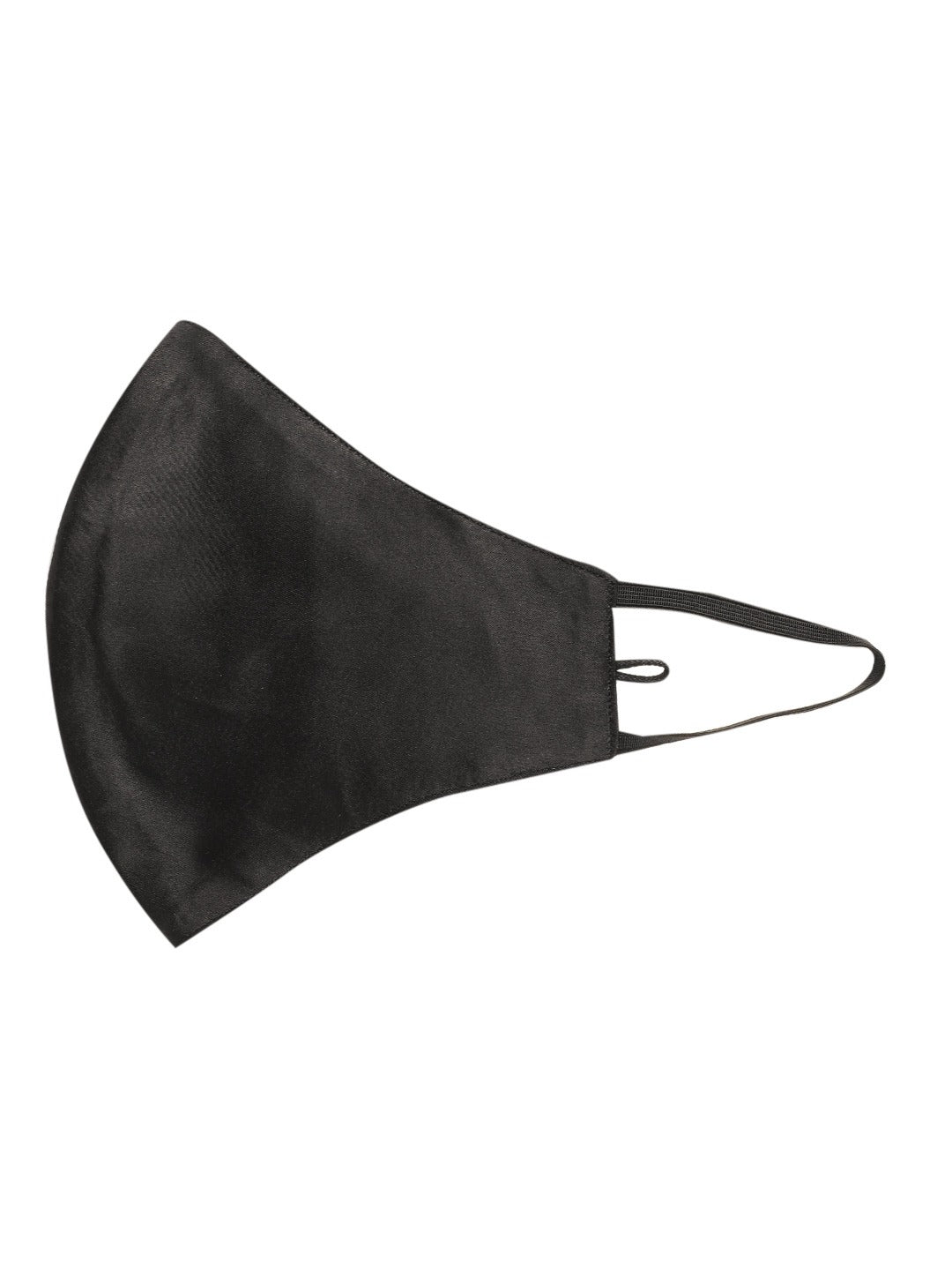 Blueberry black Reusable 2-Ply satin face mask with gold plated chain