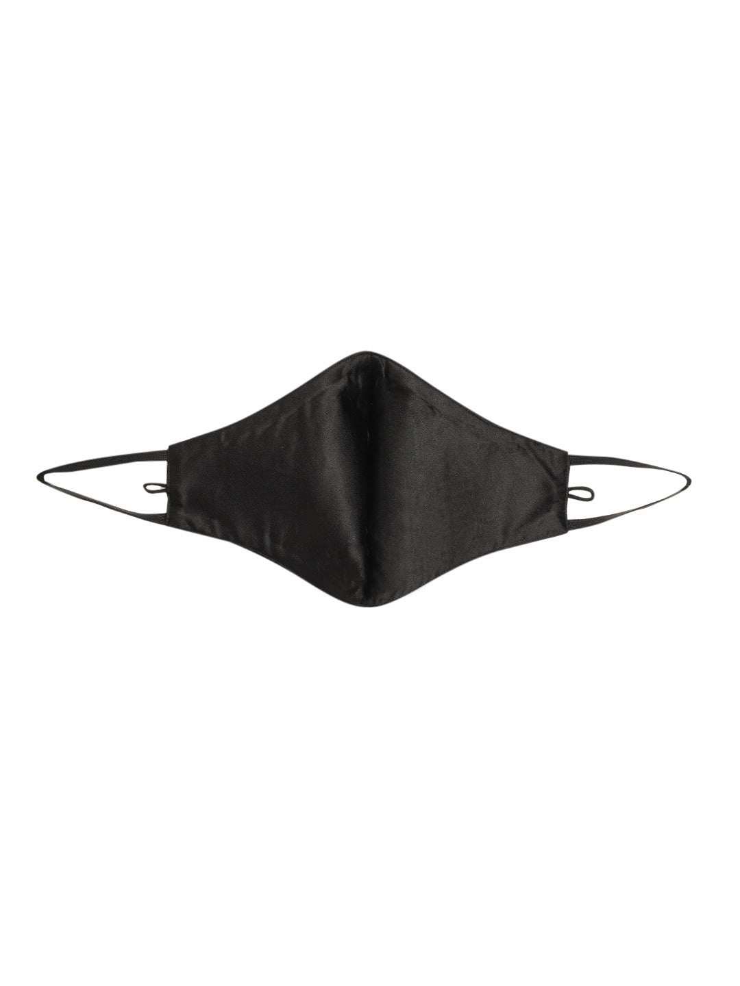 Blueberry black Reusable 2-Ply satin face mask with gold plated chain