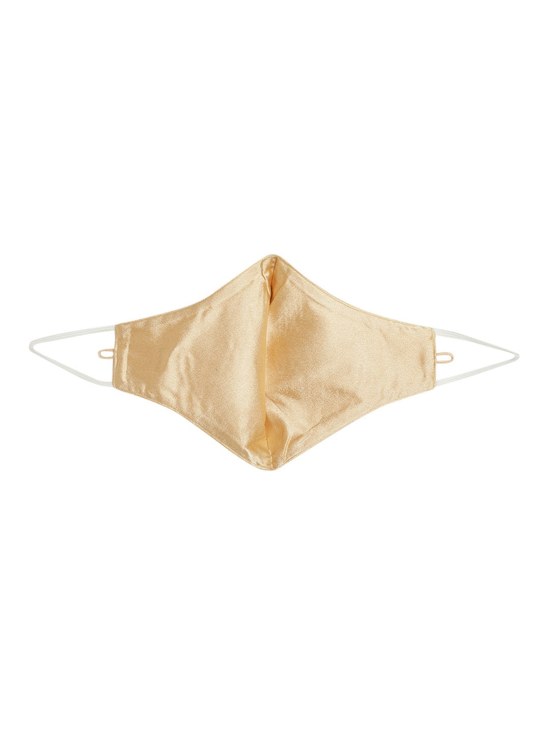 Blueberry golden Reusable 2-Ply satin face mask with chunky chain and leather strap