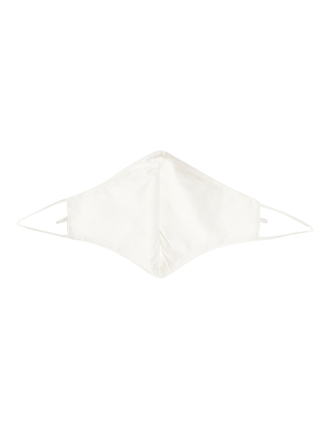 Blueberry white Reusable 2-Ply satin face mask with pearl and gold plated chain