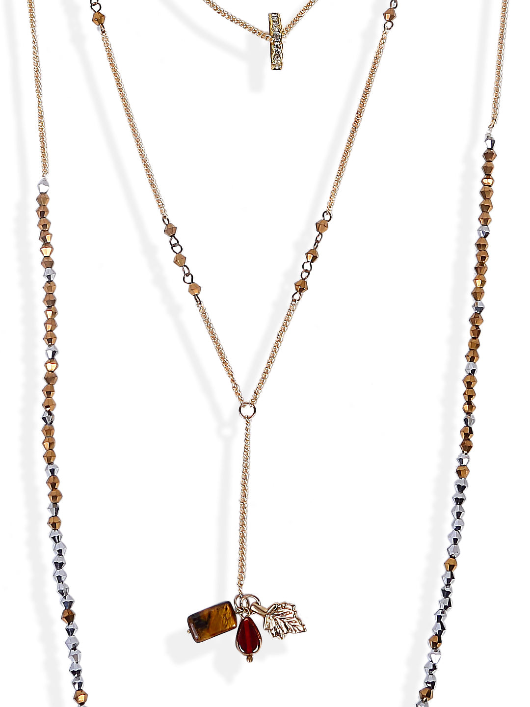 Blueberry gold plated beaded chain necklace
