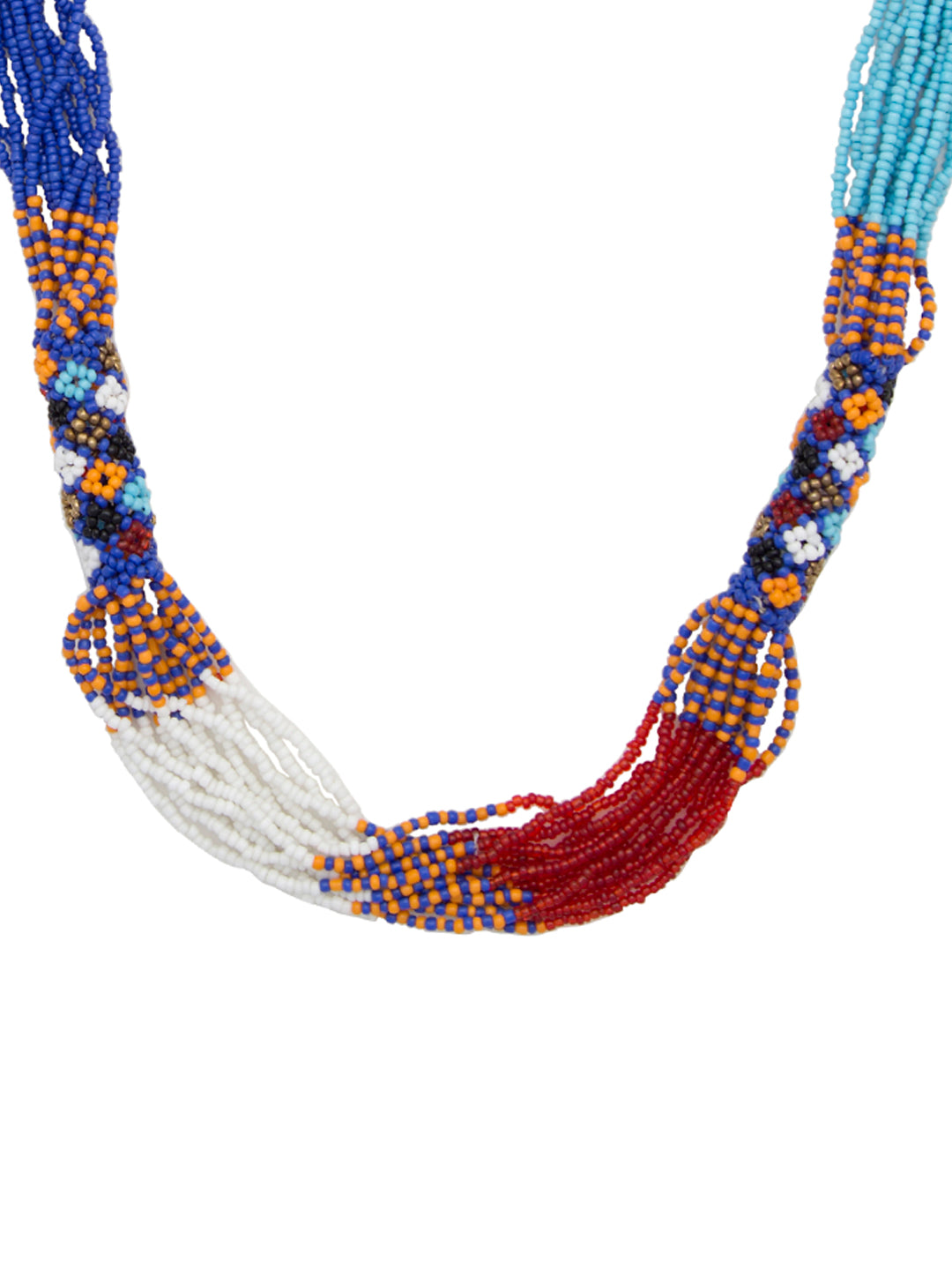Blueberry multi colour beads detailing necklace