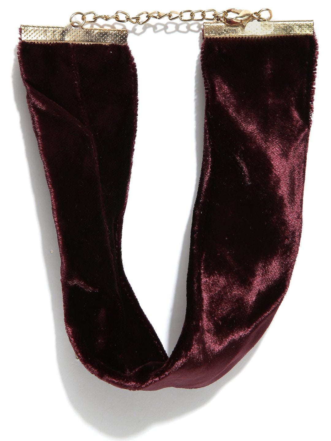 Maroon toned velvet choker necklace
