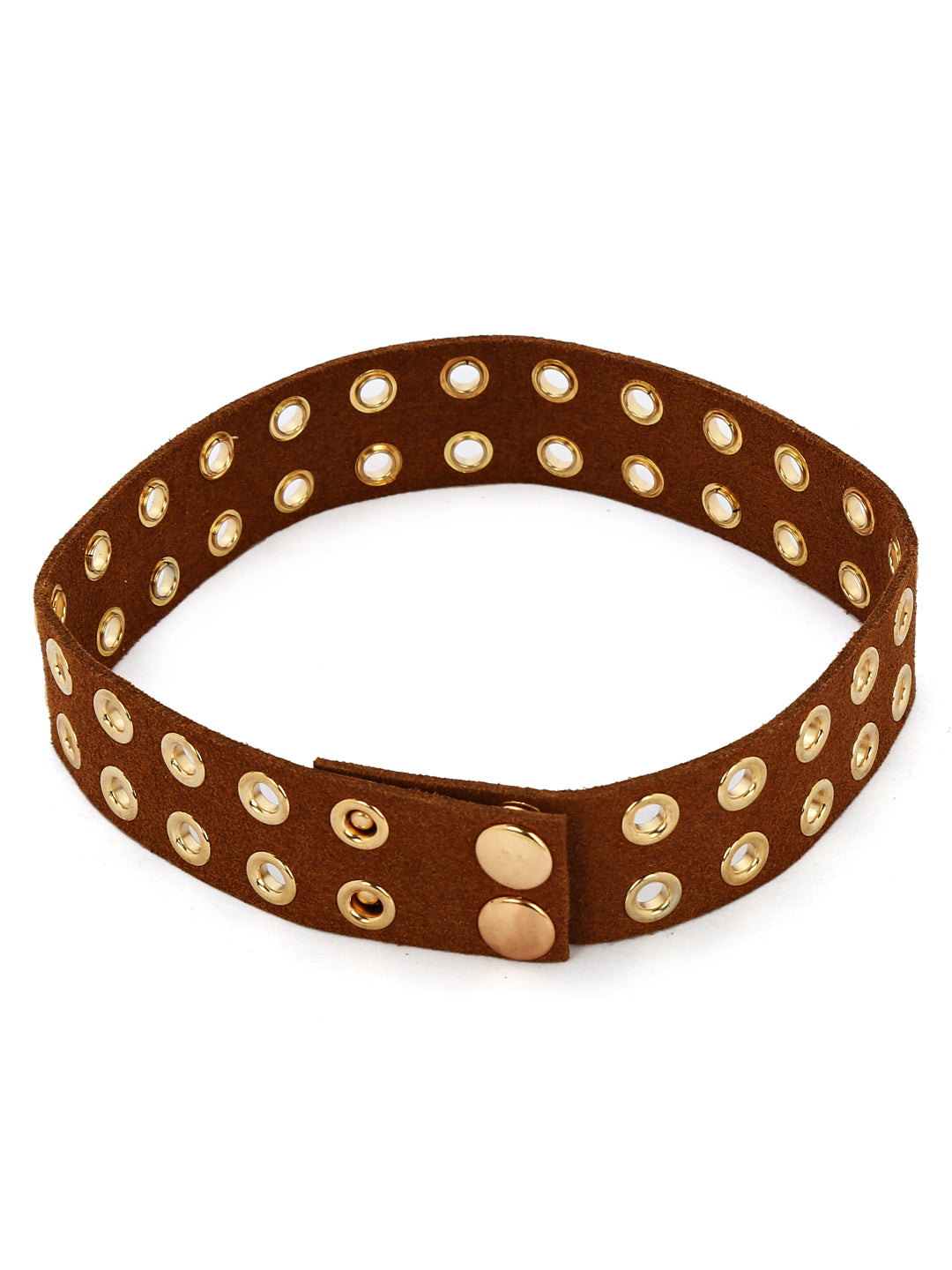 Brown toned studded choker necklace